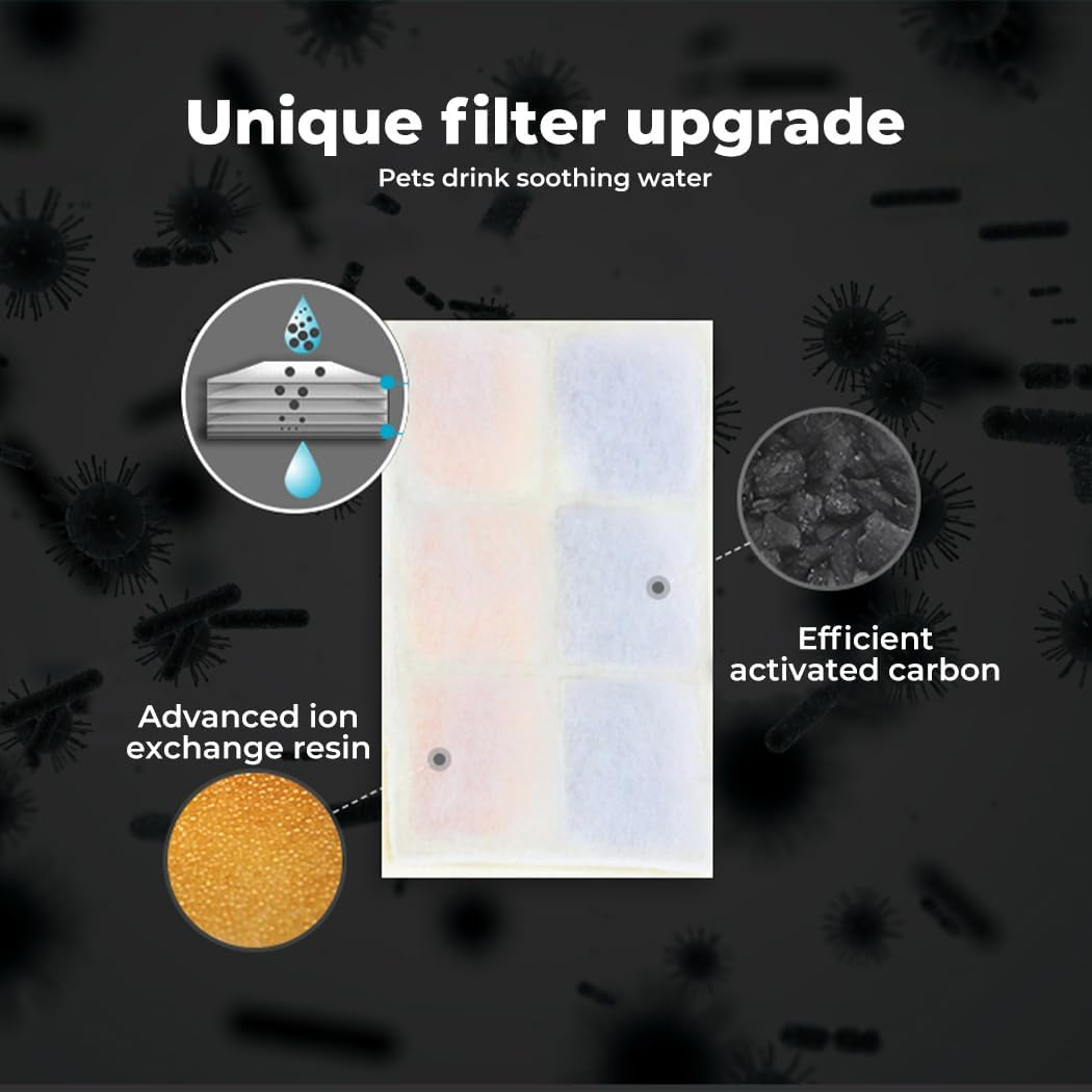 Pawz Electric Smart Pet Water Fountain Drinking Dispenser Flowing Cycling Filter 3L for Cats & Dogs, Four-Stage Water Filtration, Easy Clean Design, Filter Included image number 6