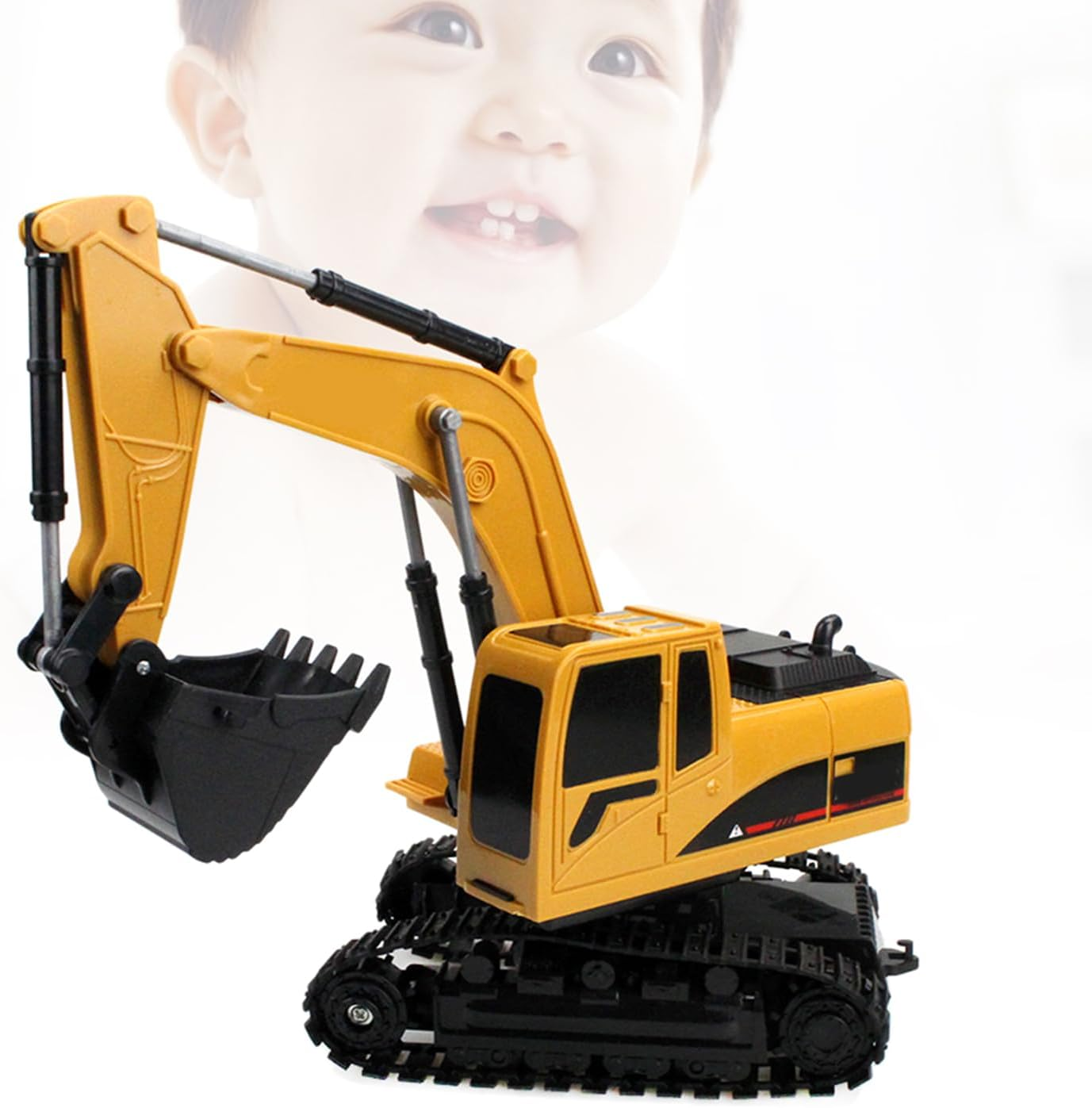 Remote Control Excavator Toys, Construction Excavator Toy Engineering Digger Truck, RC Excavator Toy with Light, Construction Toys for Boys 3-5 4-7 8-12 Year Old Kids, image number 2
