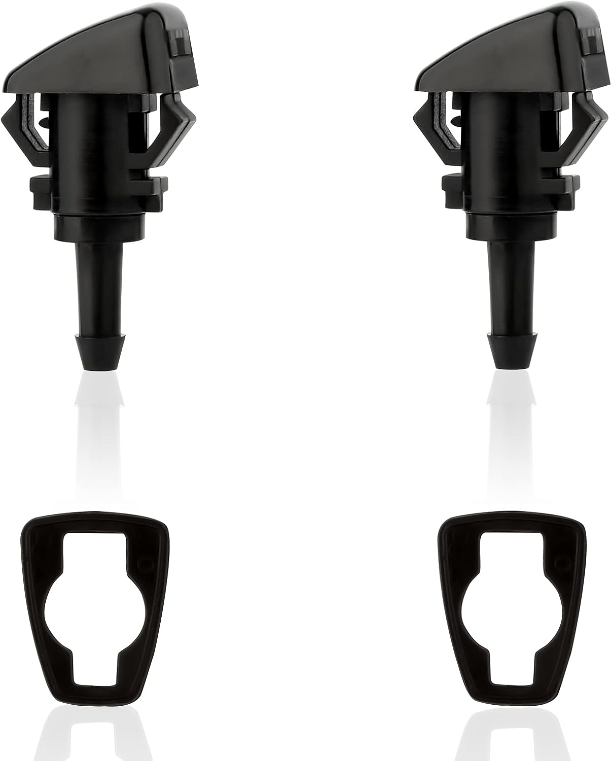 2Pcs Front Windshield Washer Nozzles, Black Plastic Windshield Sprayer Nozzle Windshield Washer Sprayer Nozzle Compatible with Dodge Jeep image number 3