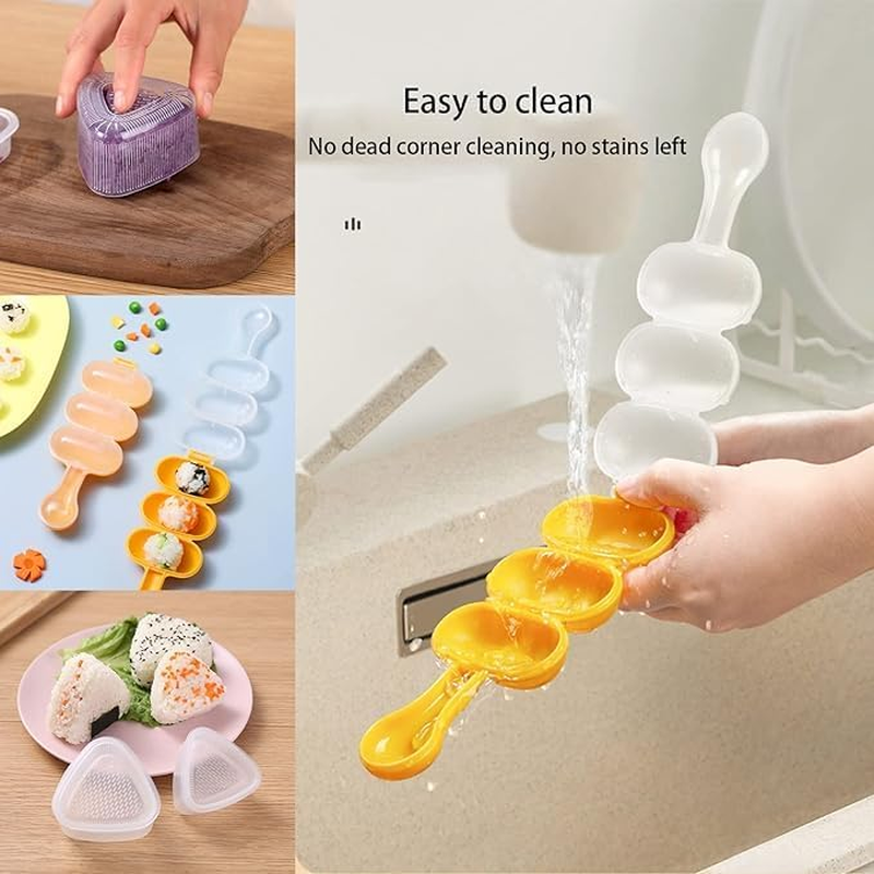 FUNNTY 9 PCS Cute Sushi Making Mold,Creative Cartoon Cute DIY Sushi Making Tool Set,Food Grade PP Material,Safe and Easy for Making Various Shapes of Onigiri/Sushi,Children'S Side Dishes, Bento.