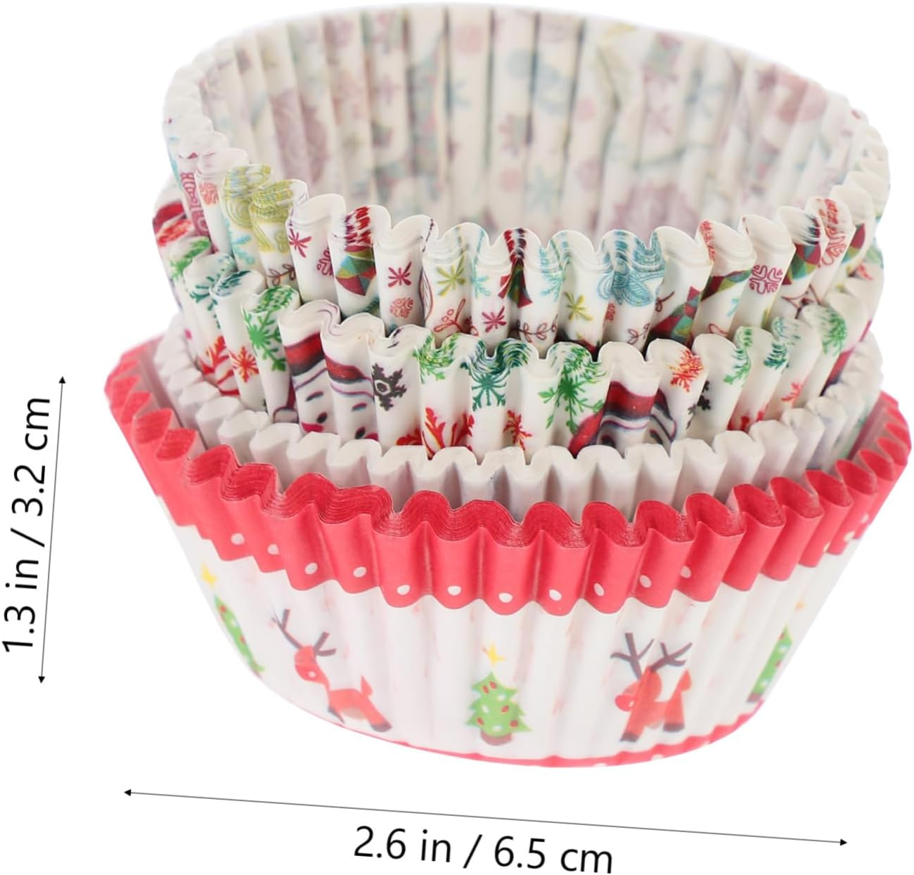 400Pcs Christmas Cake Paper Cups Heat Resistant Baking Cups Muffin Cases Moulds No Cleaning Needed image number 4