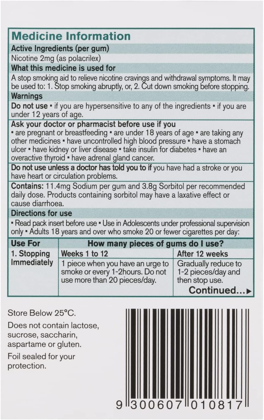 Nicorette Quit Smoking Regular Strength Nicotine Gum Classic 75 Pack image number 5