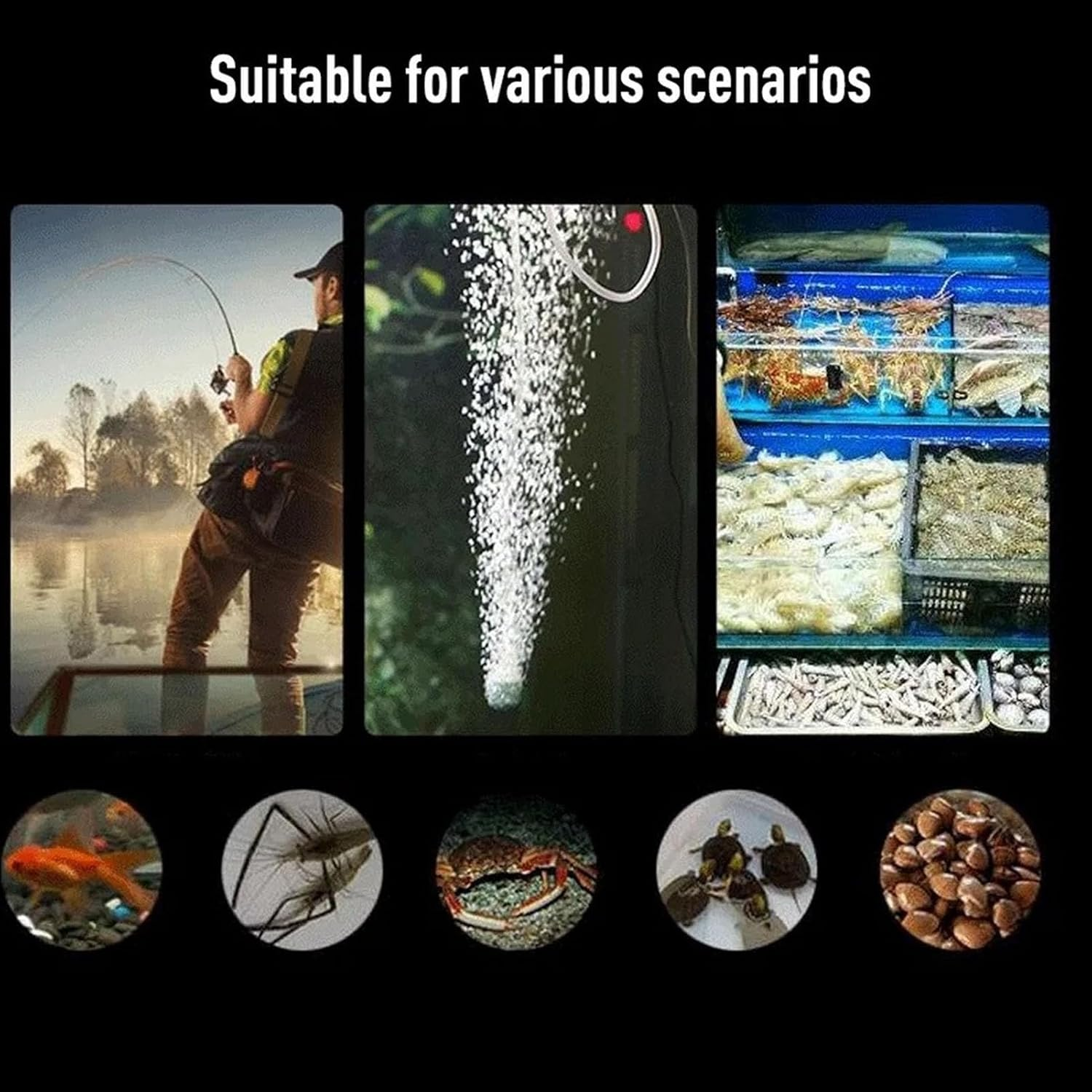 Solar Pond Oxygenator 10W Portable USB Interface Low Noise Solar Fish Tank Oxygenator for Outdoor (Black) image number 6