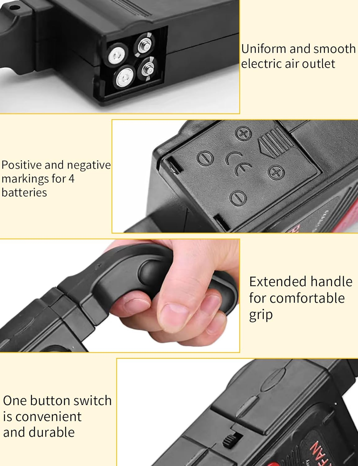 Hand-Held Electric Leaf Blower, Barbecue Fan Mini Air Blower, Quickly Heats up BBQ Fires, Portable Handheld Electric BBQ Cooking Fan Air Blower for Outdoor Camping Picnic Grill Cooking Accessories image number 5