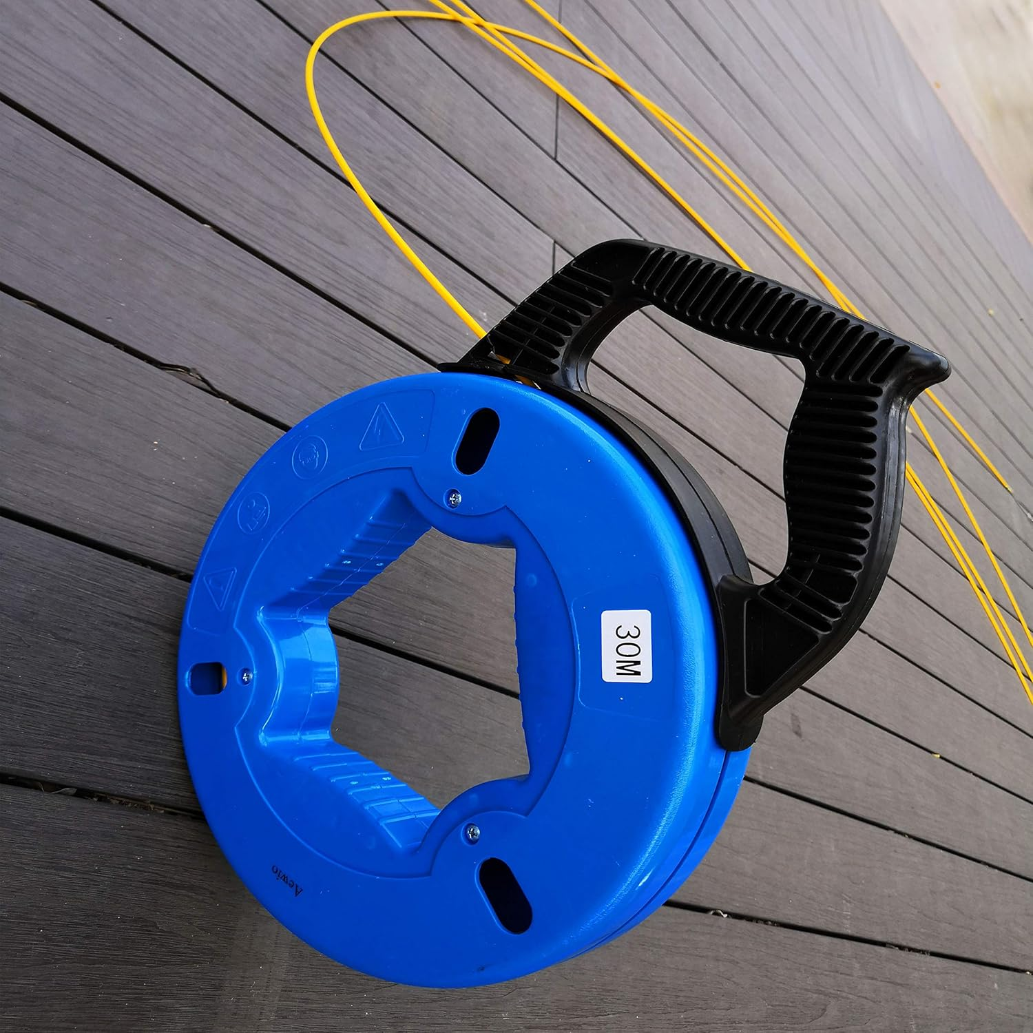 Aewio 30M(100Ft) Fiberglass Electrical Wire Cable Fish Tape Reel Cable Puller image number 1