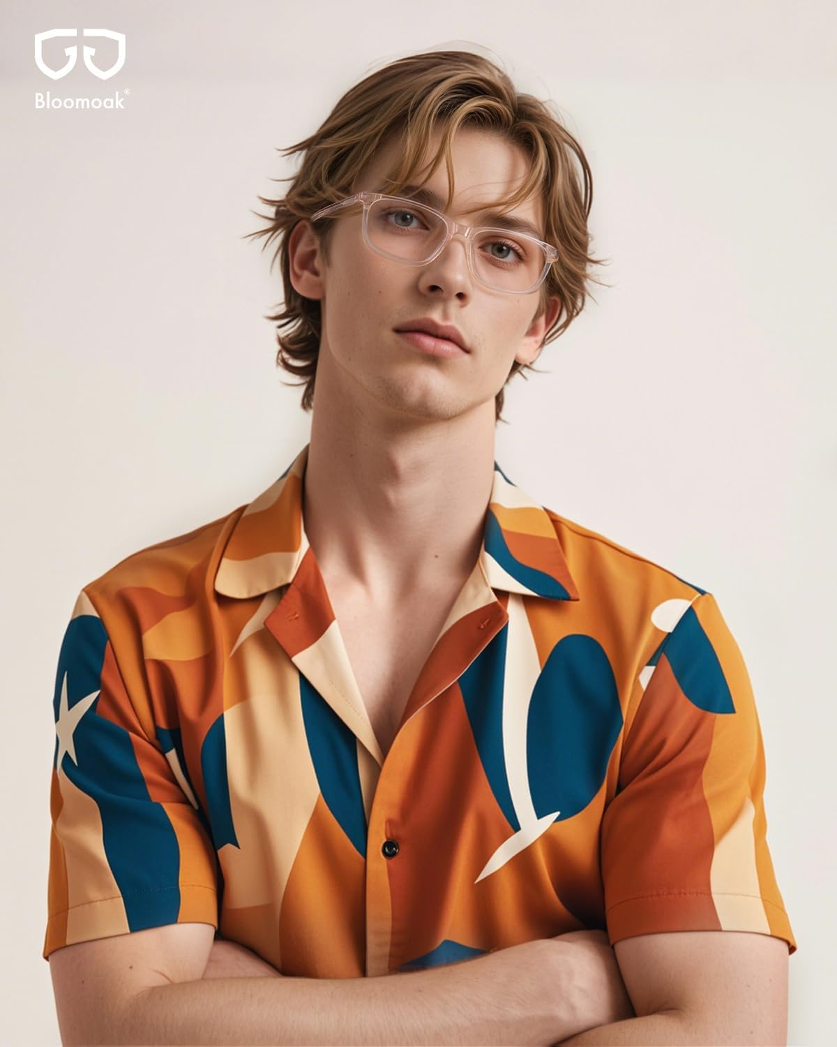 Bloomoak Rose Tinted Migraine Glasses, FL- Flex Light Sensitivity Relief Glasses for Fluorescent LED Glare, Photophobia, Eye Strain