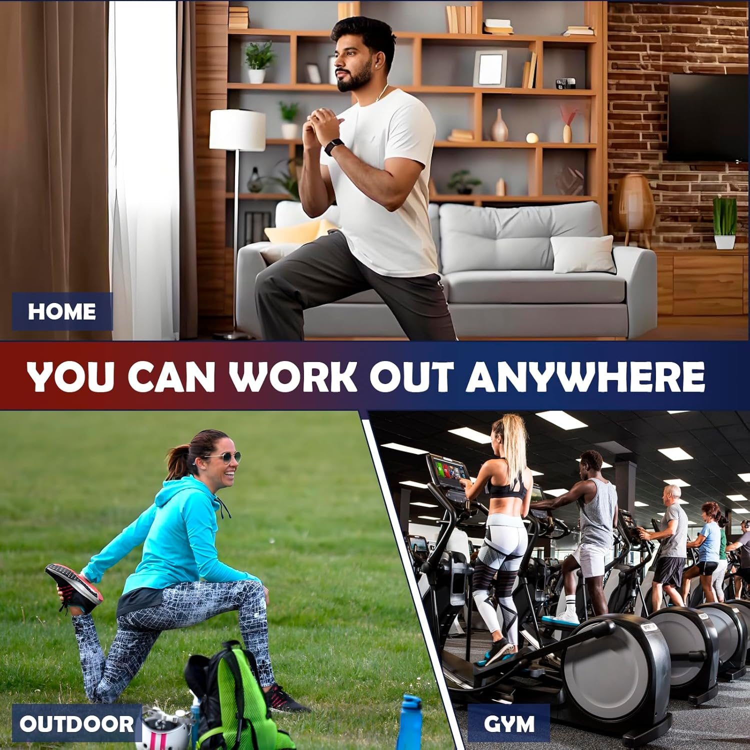 Meikurs Resistance Bands Set, Exercise Tubes with Handles, Door Anchor and Ankle Straps,Storage Bag, for Indoor and Outdoor Sports, Fitness, Suspension, Home Gym, Yoga image number 3