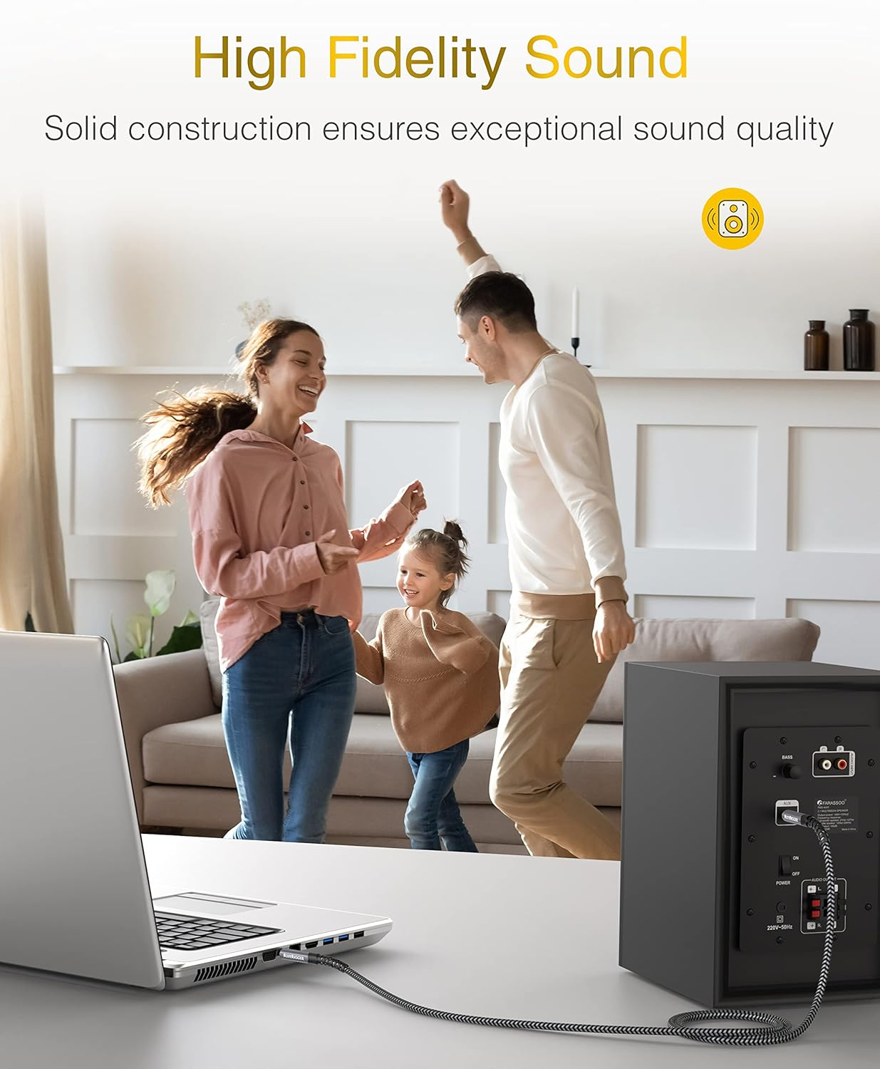 Bluerigger 3.5Mm Stereo Audio Cable (10FT, 2 Pack, 24K Gold Plated Jack, Auxiliary Cable, Male to Male, Hi-Fi Sound) &ndash; Aux Cord for Headphones, Home Car Stereo, Speaker, Amplifier, Phones, Tablets image number 6