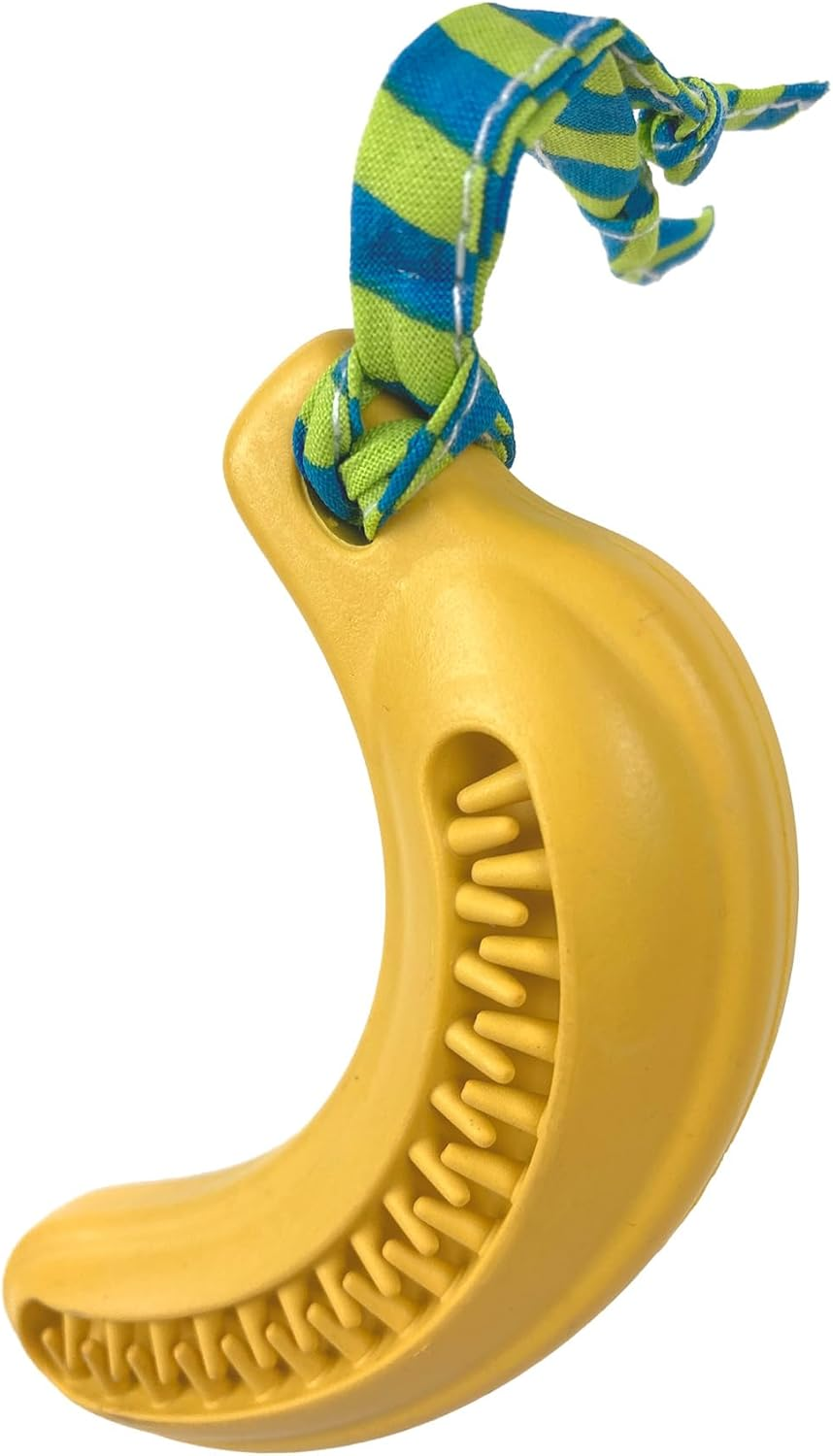 Ruff Play Rubber Dental Banana Dog Toy, Yellow - Dog Teething Toy, Chew Toys, Durable Chew Toys, Safe & Non-Toxic, Aids Dogs Dental Health image number 2
