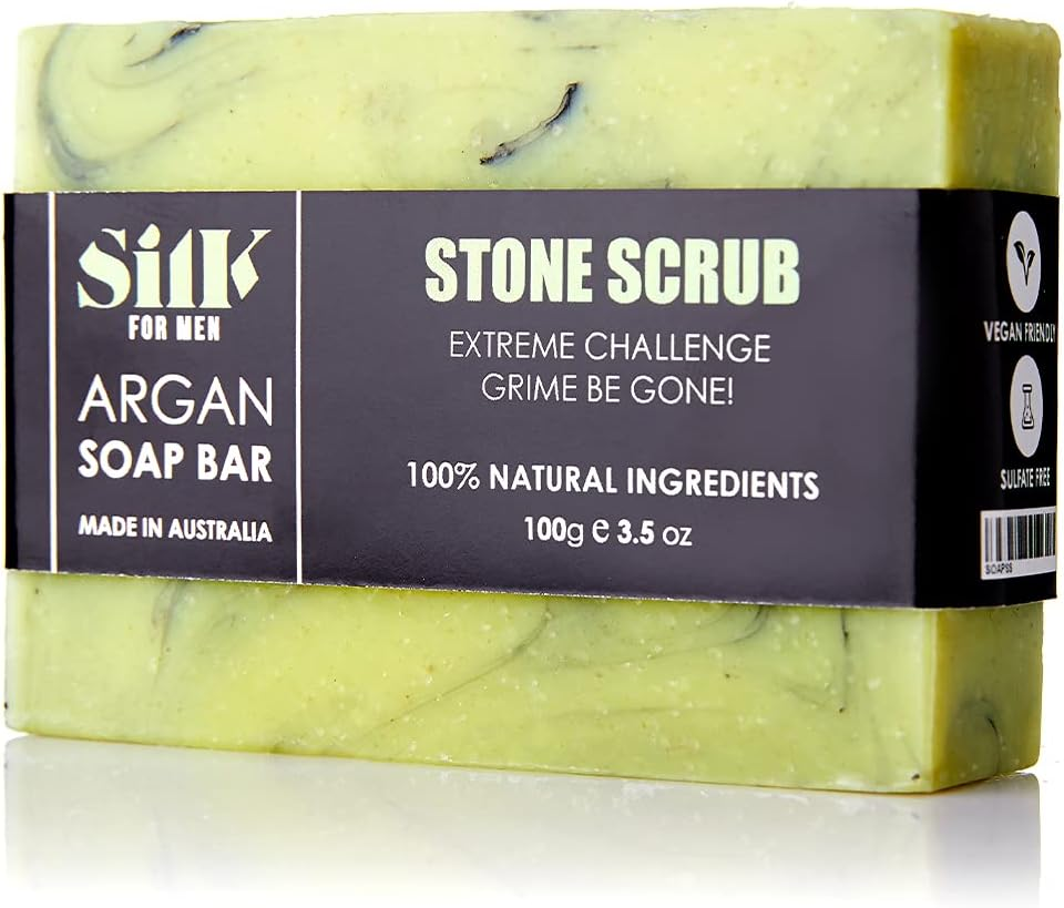 Silk Oil of Morocco Silk for Men Stone Scrub Argan Soap Bar 100 G