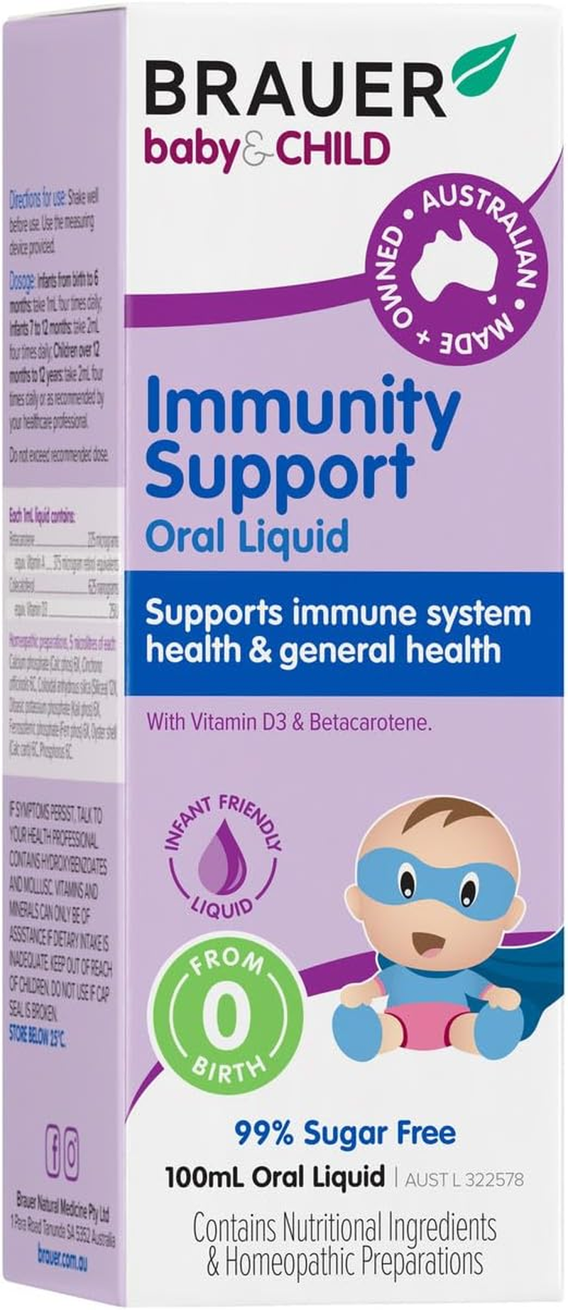 Brauer Natural Baby and Child Immunity Support Oral Liquid 100 Ml
