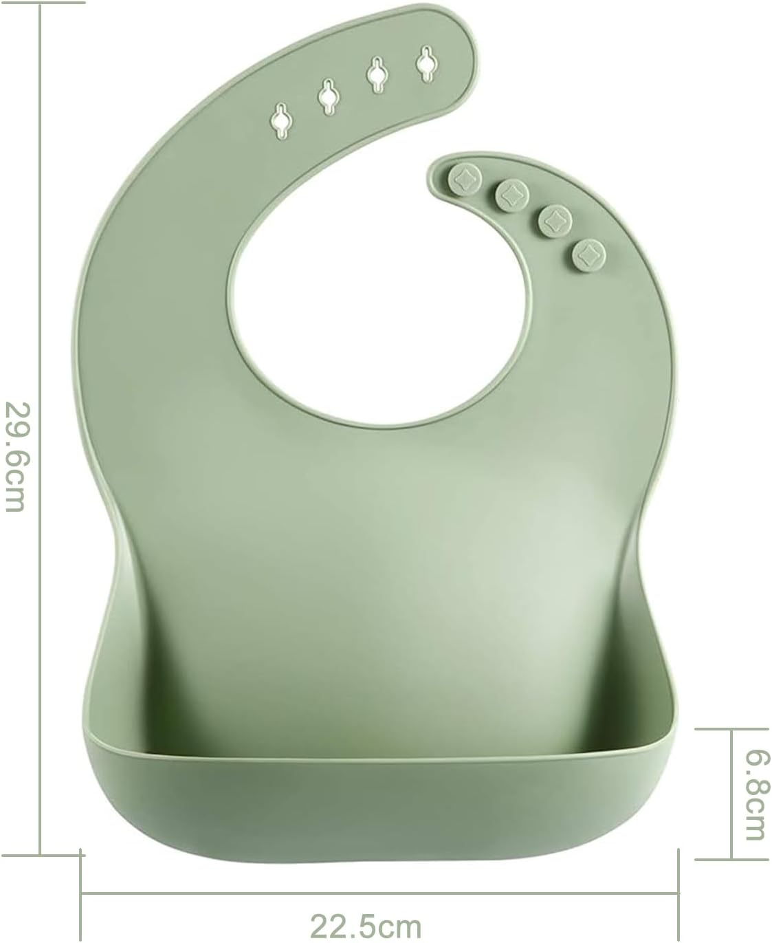 Beleeb 3PCS Lightweight Silicone Baby Bibs for Babies & Toddlers, Waterproof Baby Feeding Set with Deep Catcher Pocket, 4 Adjustable Height, Soft, Washable image number 3