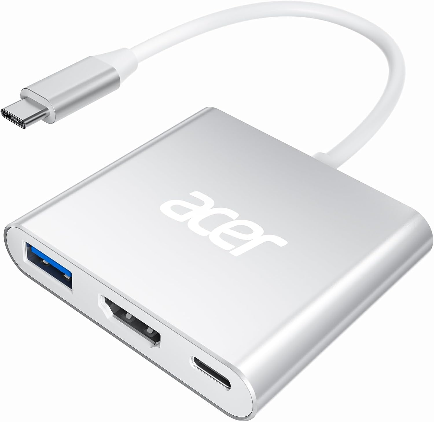 Acer USB C Hub 3-In-1 Adapter 4K HDMI Output USB 3.0 Port & 100W PD Charging Port, USB C Hub Compatible for Macbook Pro/Air, Ipad Pro/Air, Imac, Dell XPS, Steam Deck and More Type-C Devices