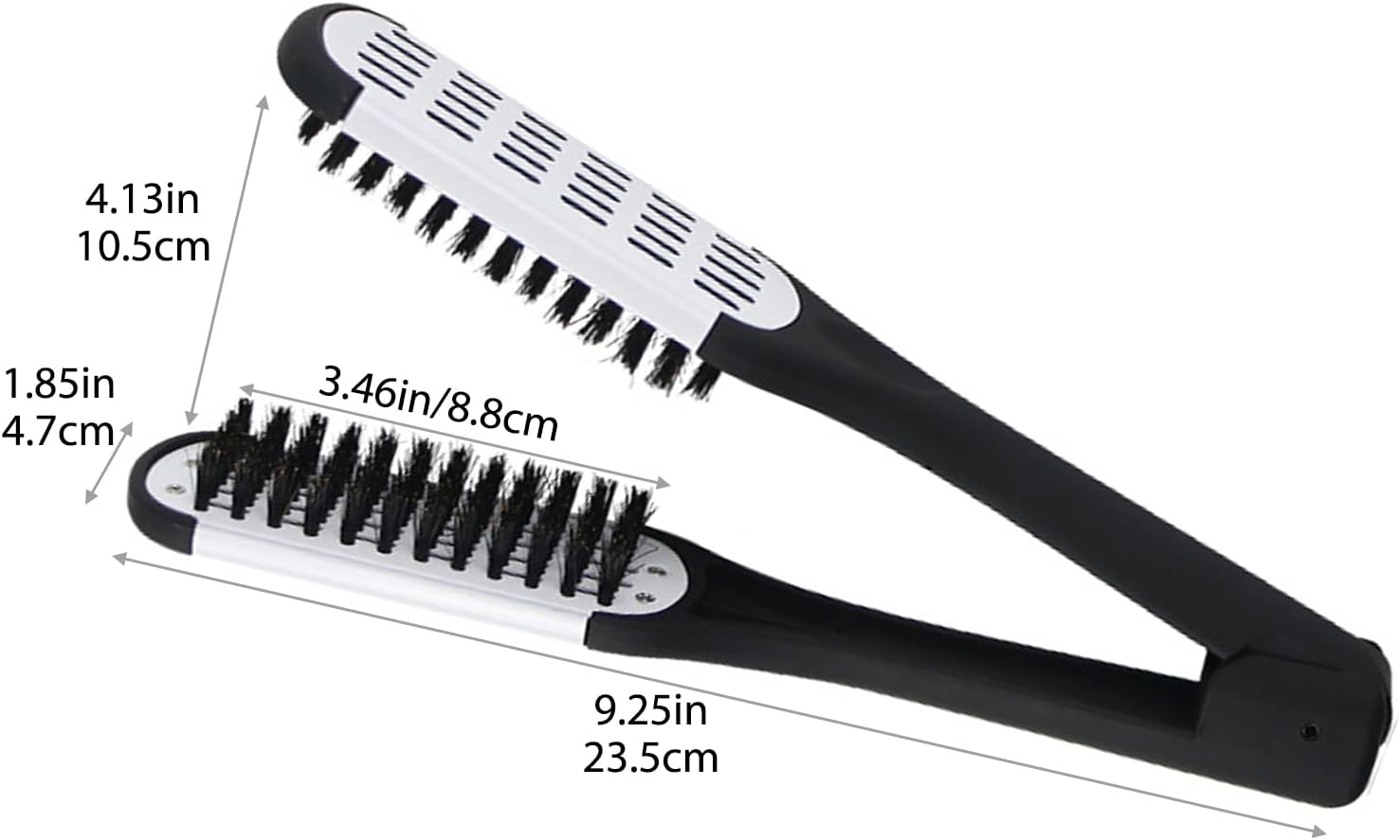 Clamp Hair Brush Straightener Detangler Comb Nylon Bristle Double Sided Straightening Air Vented Flat for Wet,Dry,Fine,Thick Natural Hair (White) image number 5