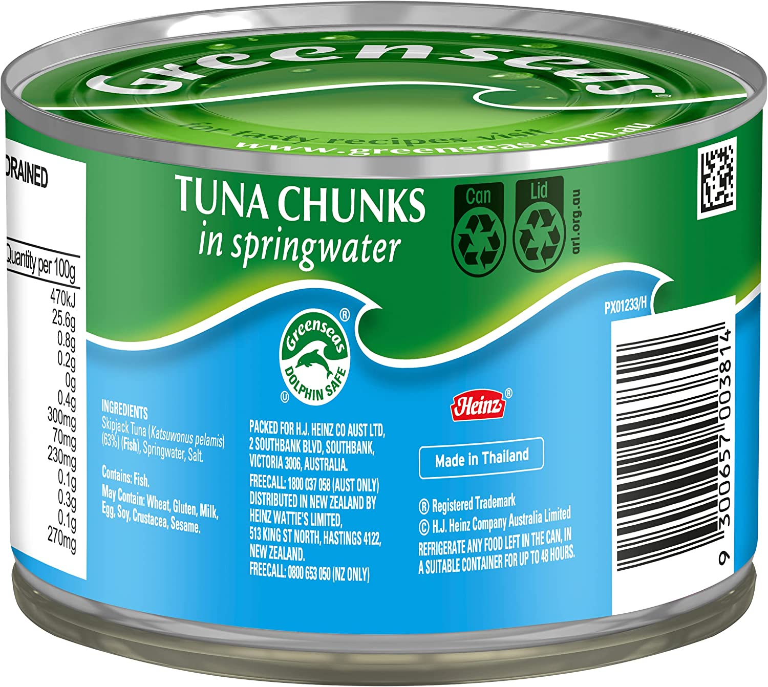 Greenseas Tuna in Springwater, 425G (PX01233/G) image number 1