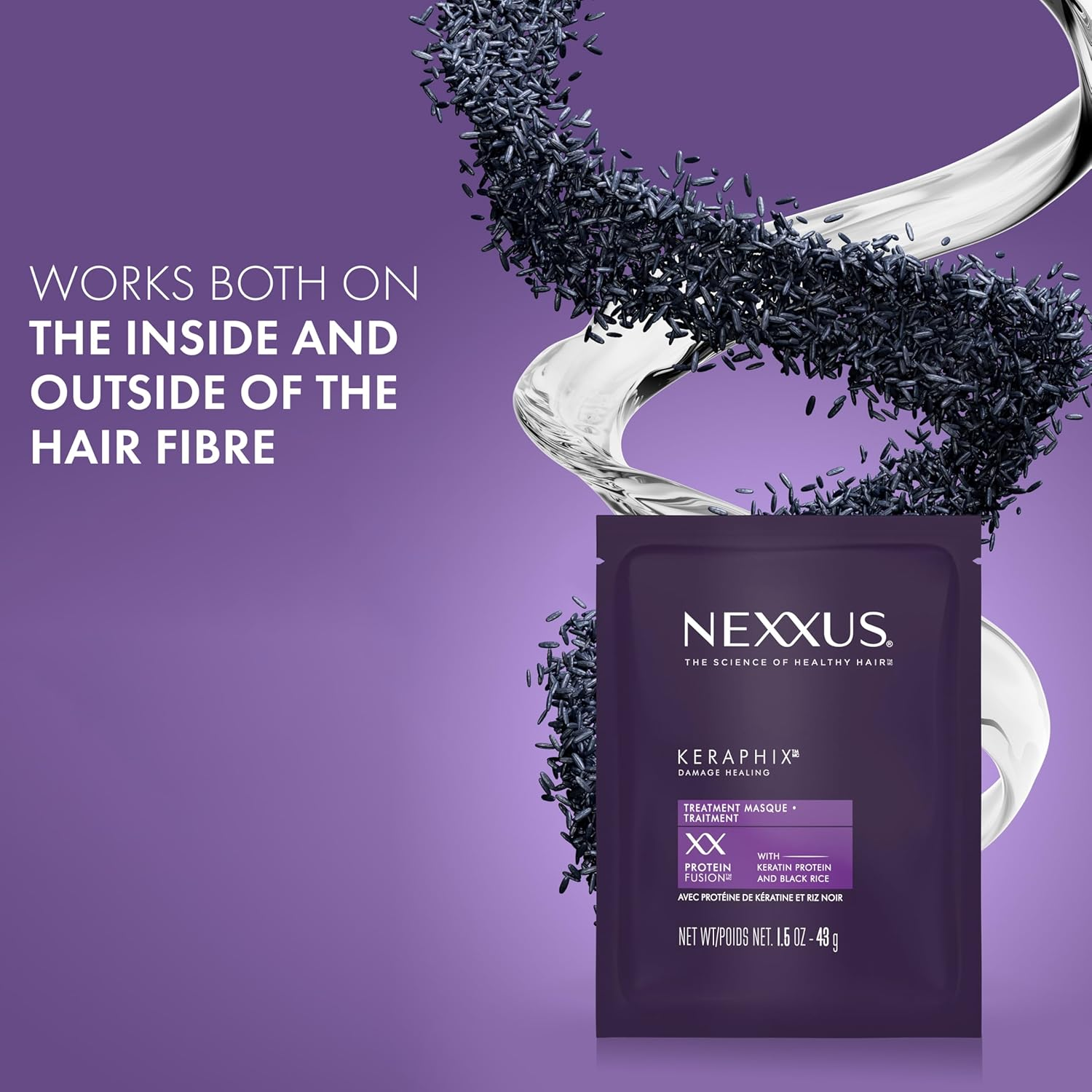 Nexxus Keraphix Masque, for Damaged Hair, 1.5 Oz, Pack of 20 image number 3