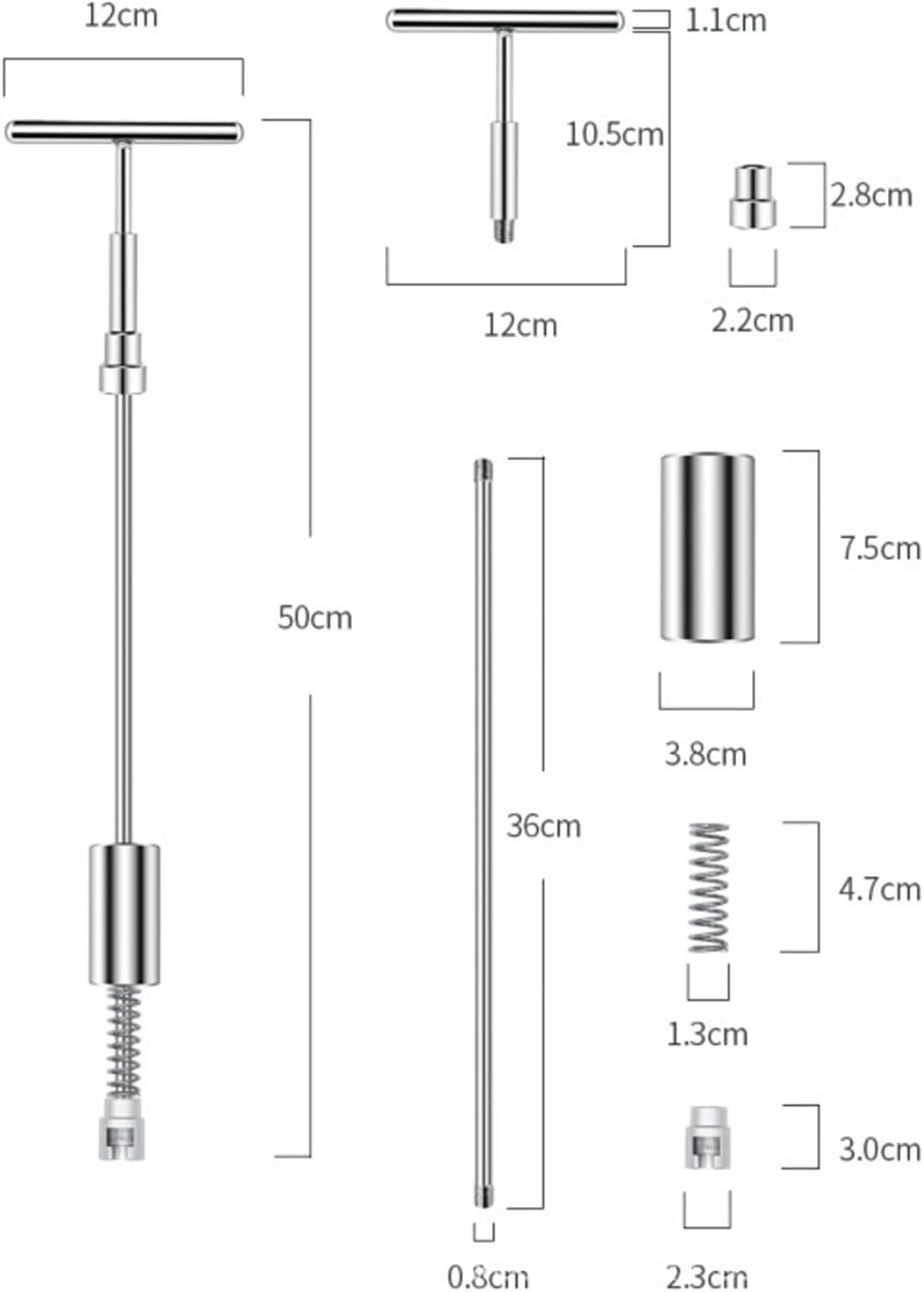 Paintless Dent Repair Kit, 18 Tabs Damage Removal Dent Puller Kit Dent Puller Remover with T Bar for Car Dent Repair and Metal Surface
