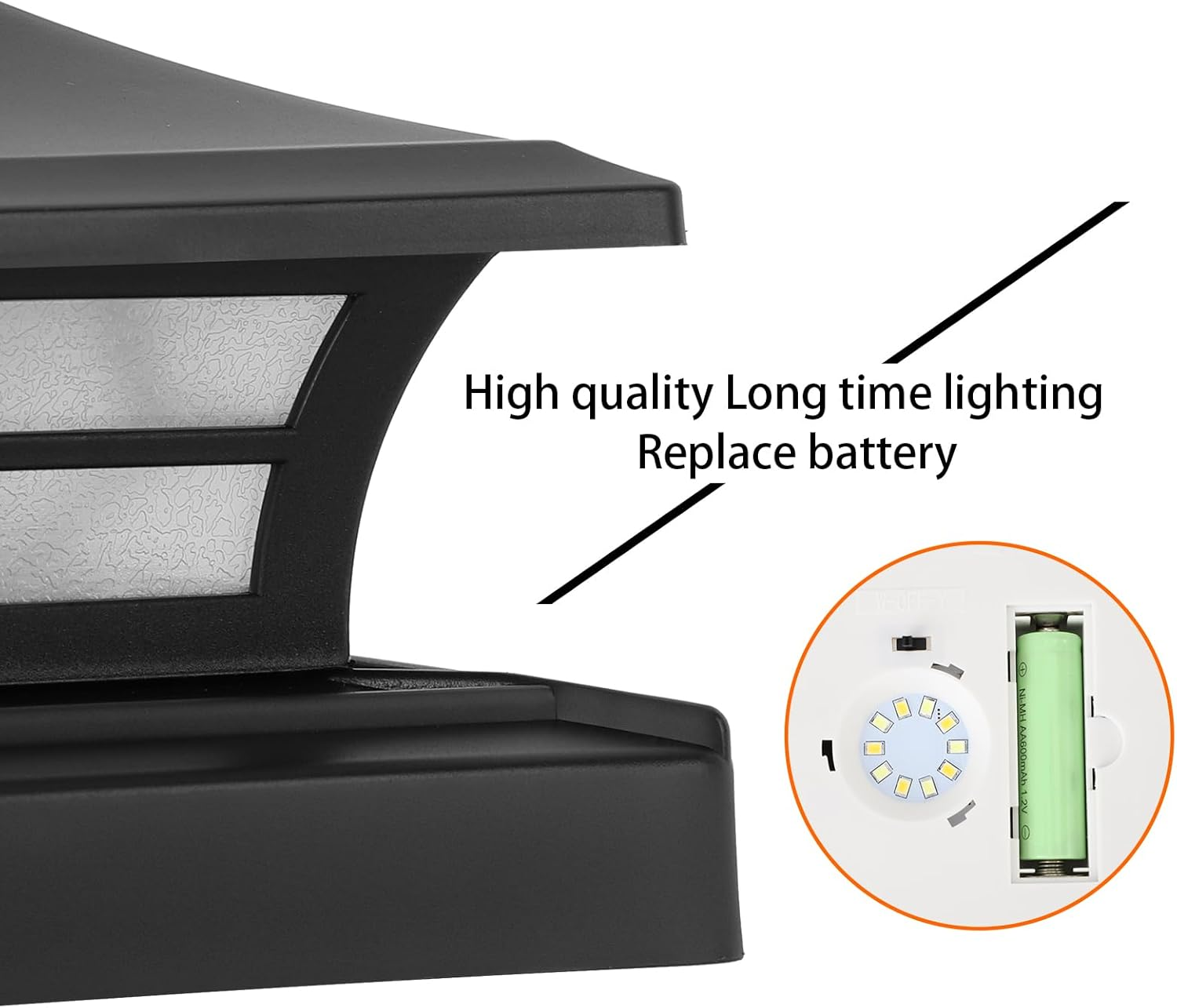 Solar Post Lights Outdoor LED Fence Post Lights for 4X4 5X5 6&times;6 Wooden Posts, Waterproof Patio Garden Decoration Warm White/Cool White Lighting Black (2 Pack) image number 3