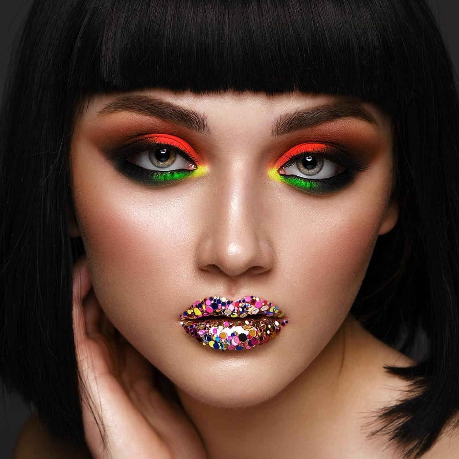 Stargazer Products Chunky Glitter Shaker Box UV Orange 5 G image number 6