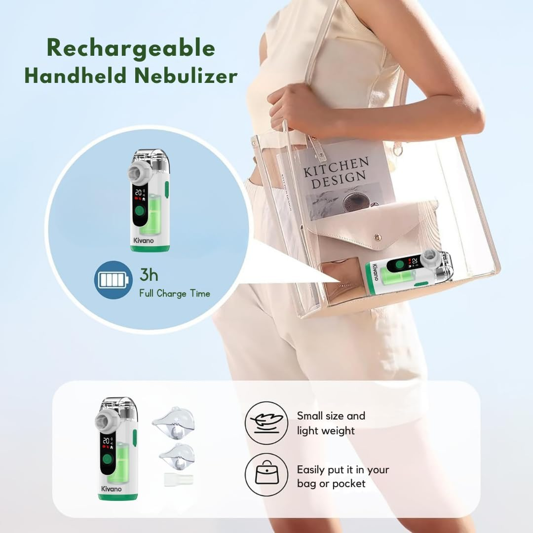 Nebulizer &ndash; Portable Nebuliser for Kids & Adults, Quiet Steam Inhaler for Breathing Relief, Handheld Nebuliser Machine for Home & Travel Use, Rechargeable Compact Inhalation Device image number 5