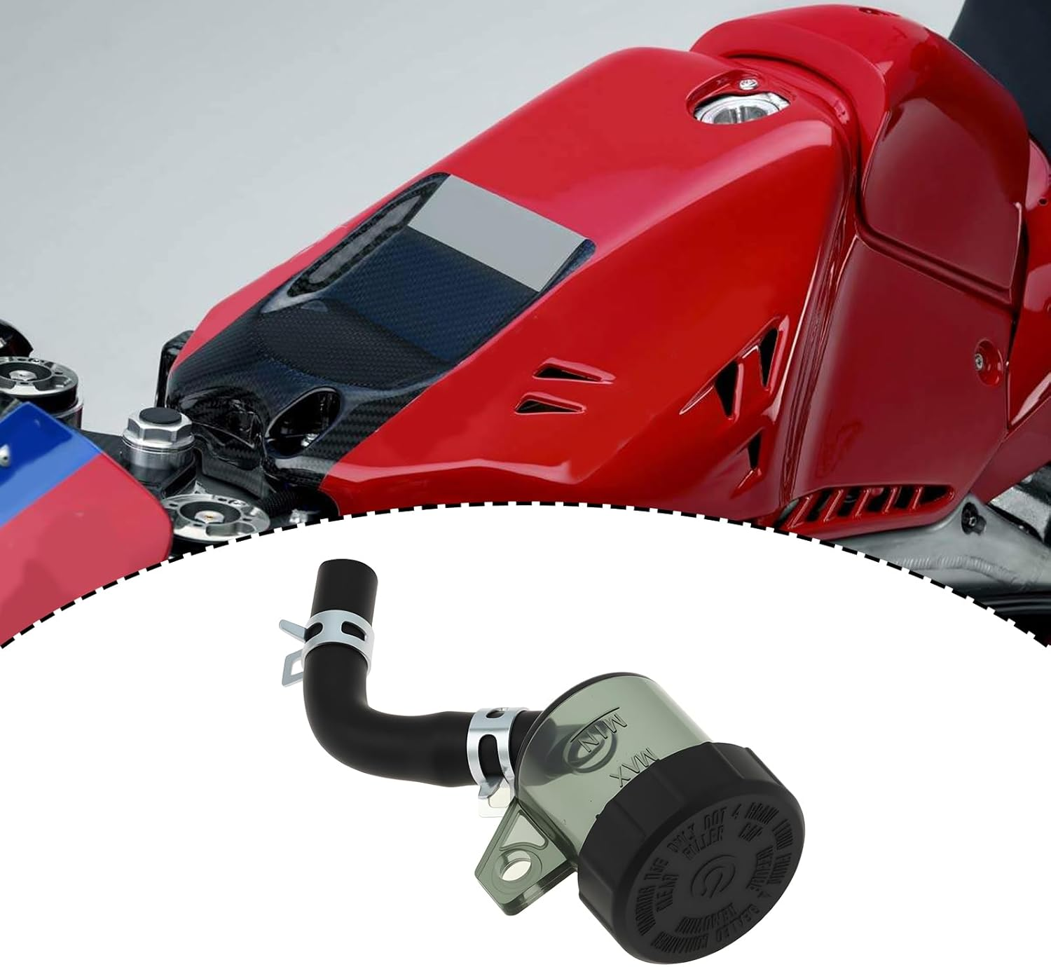 Motorcycle Rear Brake Fluid Cup Compatible with Ducati Motorcycle Master Cylinder Oil Storage Measurement image number 4