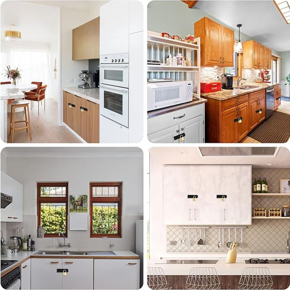 4 Inch Door Hasp Latch Lock, 3 Pack Stainless Steel Padlock Latch, Door Hasp Lock for Gates, Cabinet, Drawer, Outdoor Doors Black (27 Screws Included) image number 6