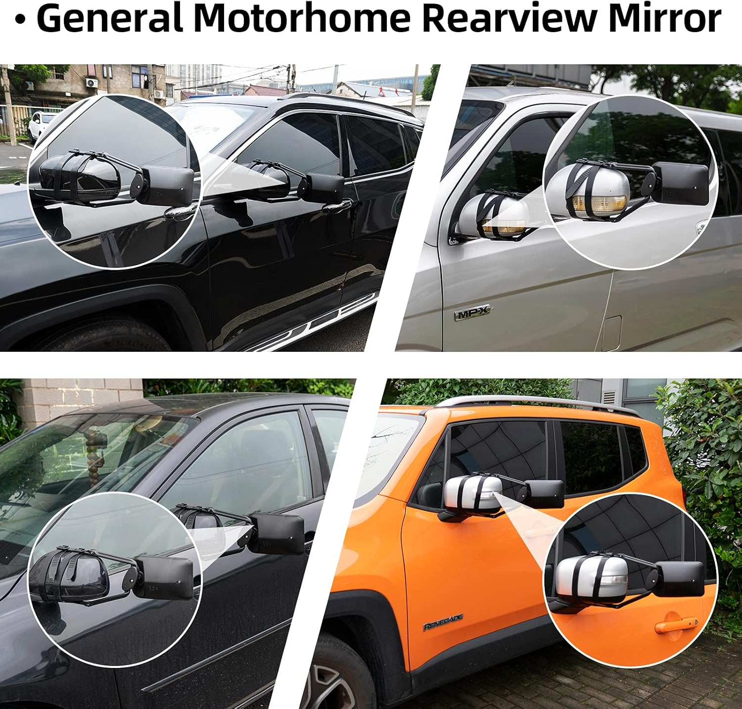 XUKEY Clip-On Towing Mirror, Fits Most Cars,Trucks,Caravans and SUV, Rotates 90 Degrees for Vertical and Horizontal Use image number 2