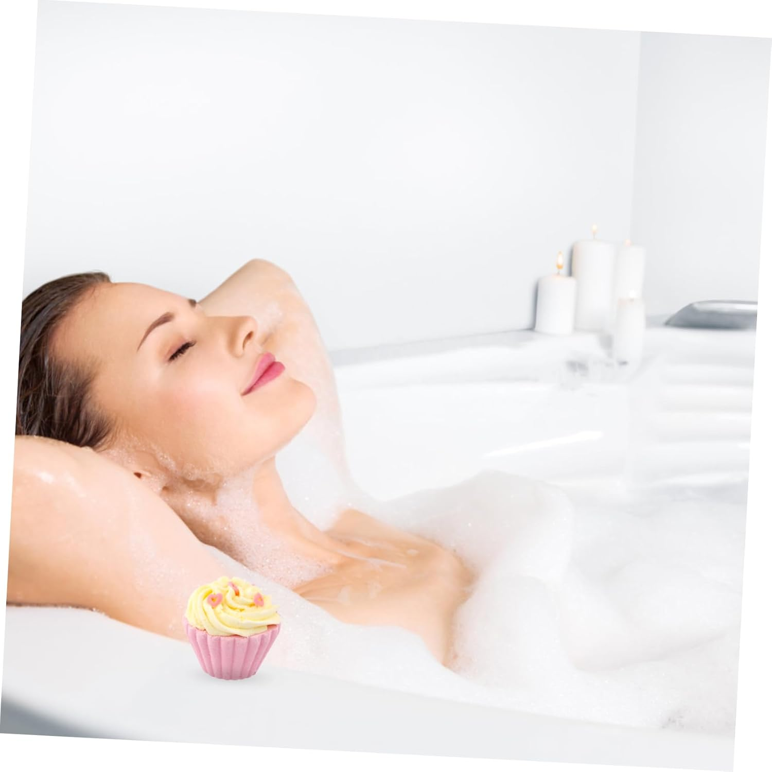OSOLADY 6Pcs Adorable Cake Bath Salt Bombs Natural Spa Shower Bombs for Relaxation image number 4