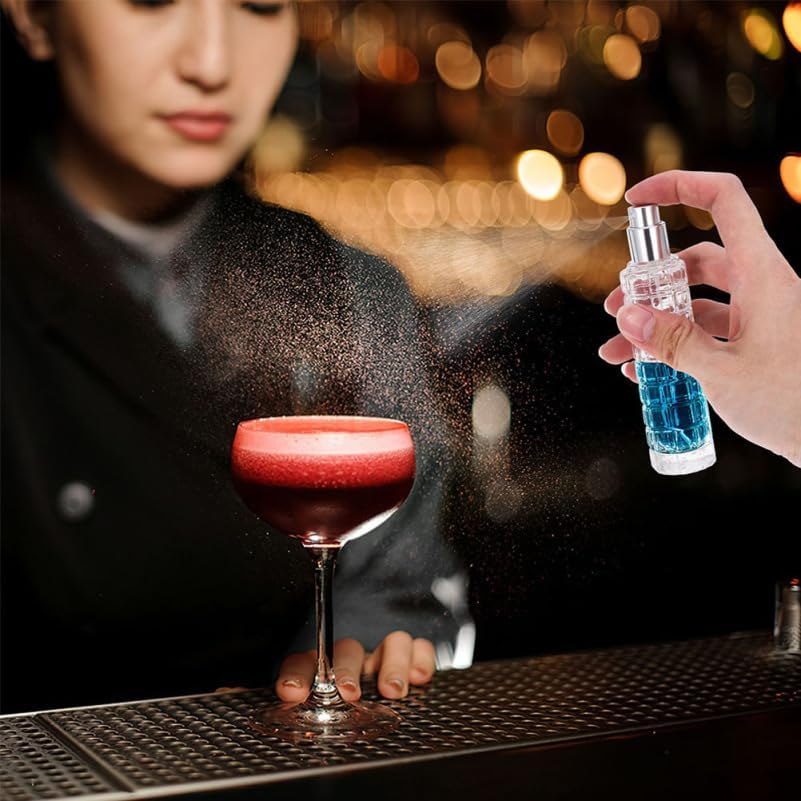 Luxshiny 2Pcs Bar Bitters Spray Bottle Cocktail Atomizer Bitters Bottle Bitters Sprayer Atomizer Spray Perfume Vermouth Spray Canister Cocktail Sprayer Empty Bottle Spray Transparent Glass image number 1