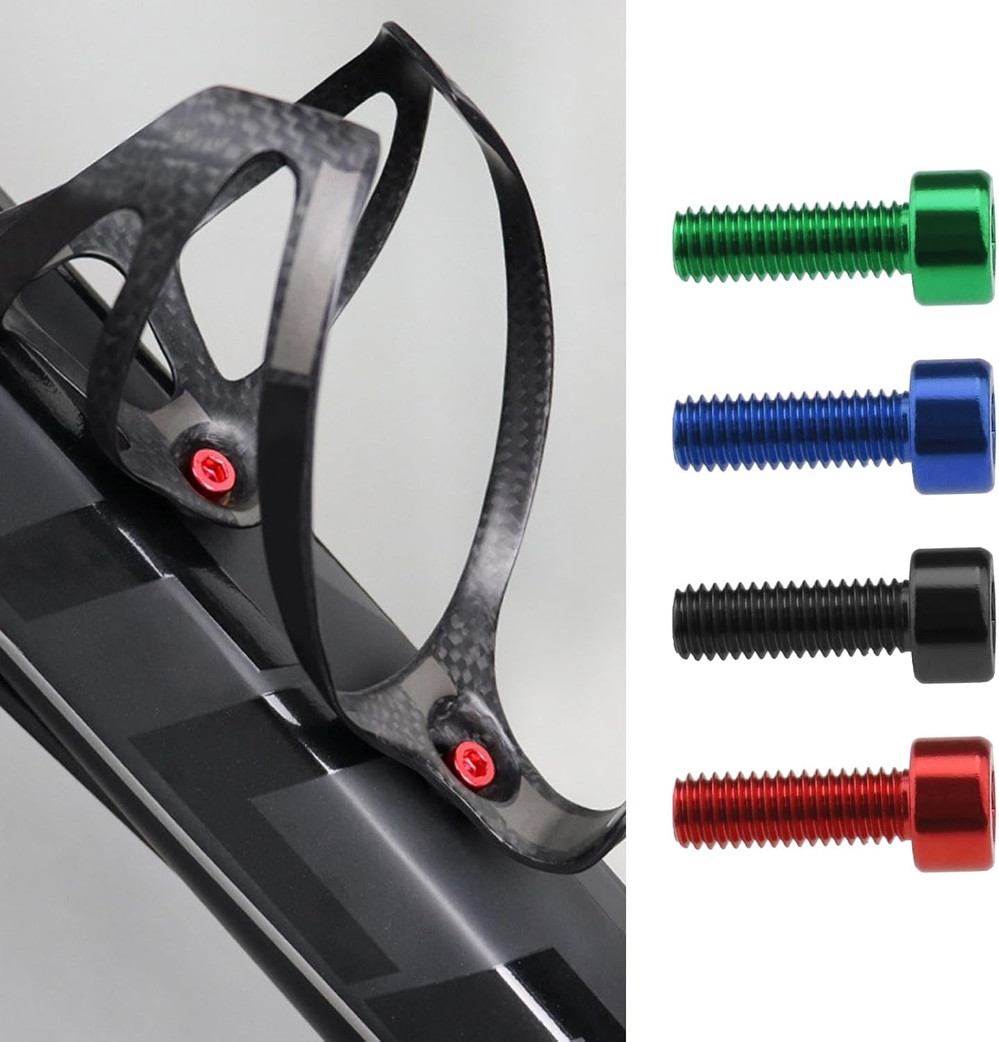Emsea 8Pcs Water Bottle Cage Bolts Aluminium Alloy Bicycle Water Bottle Holder Screws Fit for Most Bicycle Multicoloured Water Bottle Cage Screws image number 4