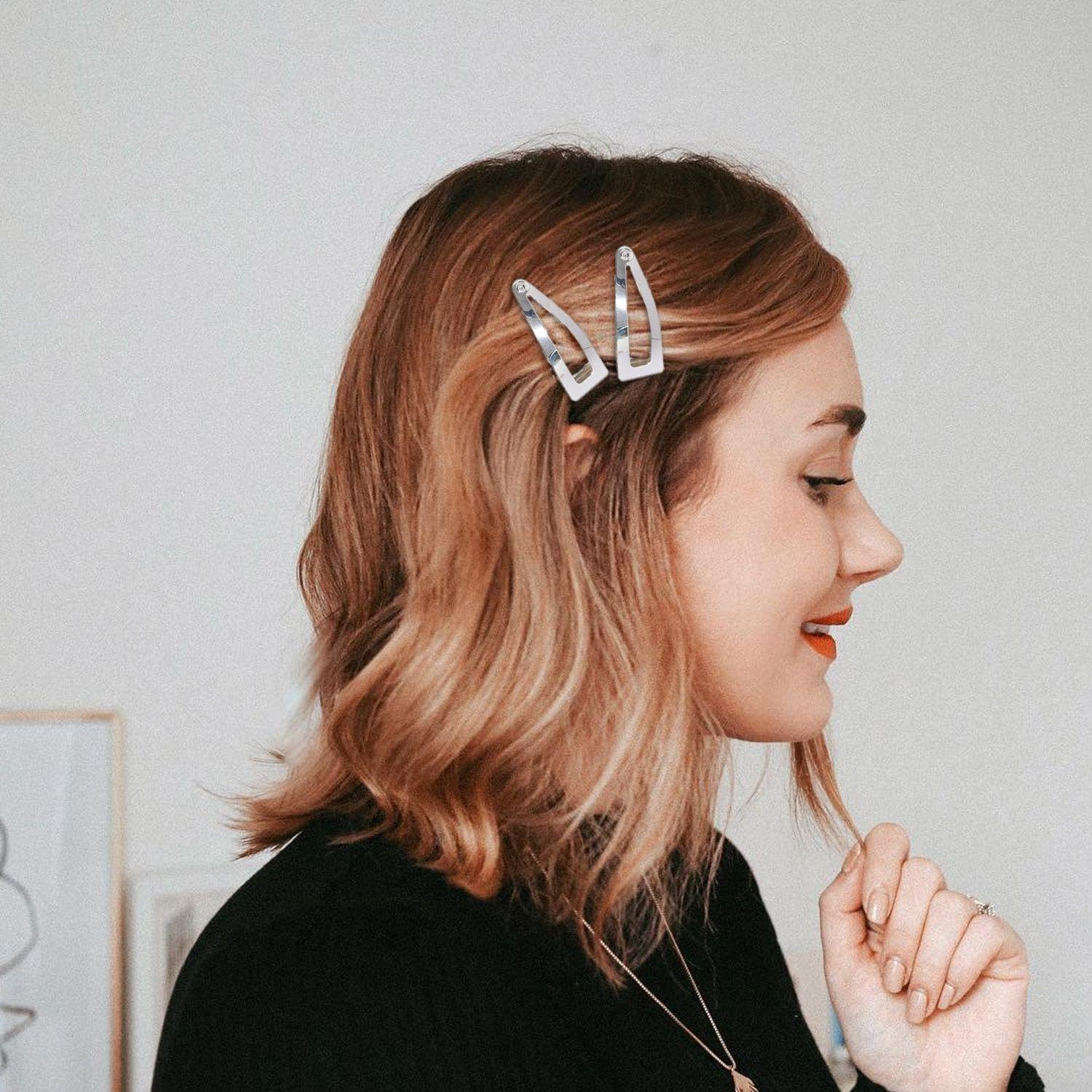 Pack of 21 Hair Clips with Press Studs, Colourful and Bright Designs, Creative Hair Decorations, Suitable for Students and Young Women. image number 2