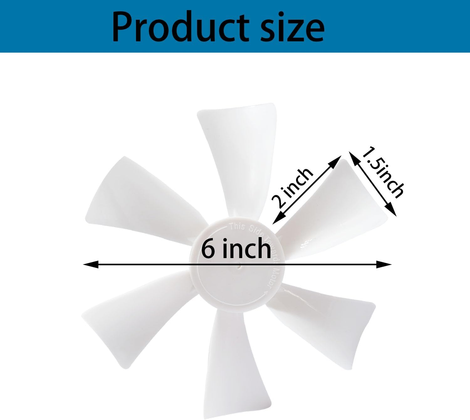6" RV Vent Fan Blades Replacement, 12V D-Shaft RV Bathroom Vent Fan Fits for Bathroom RV Camper Roof Vents & Range Hoods image number 2
