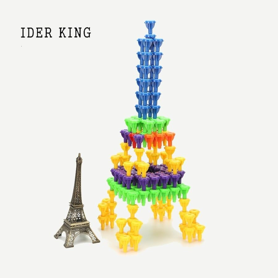 Pegs Set Toys, Brain Building Set Construction Toys, 96PCS DIY Stacking Toys, Motor Skills Toys, STEM Educational Kids Toy, Montessori Sensory Toy, for Boys and Girls 3 4 5 6 7 Years Old