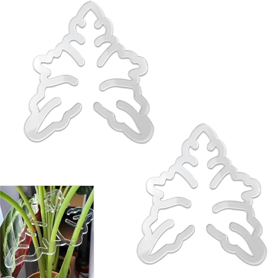 2Pcs Monstera Grapple,Monstera Leaf Plant Support,Turtle Shell Bamboo Clamp Set,Unique and Aesthetic Monstera Plant Support Ring,Plant Stakes, Keeps Plants Tame and Growing Vertical (B) image number 5
