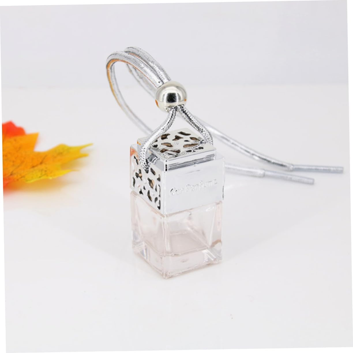FRCOLOR 10Pcs Square Glass Perfume Bottle Pendant Car Hanging Essential Oil Sub-Bottle Aromatherapy