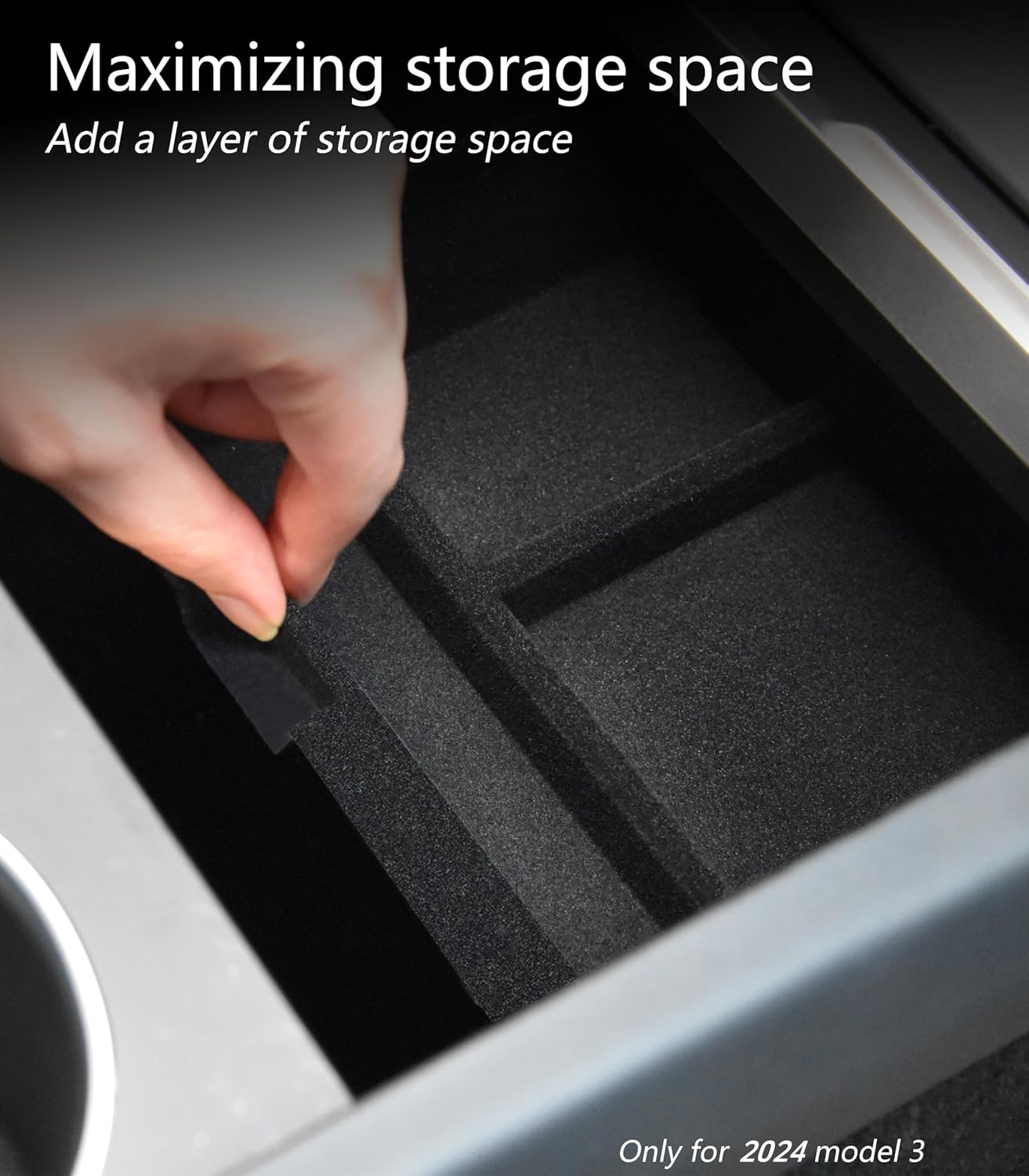 Customized for Model 3 Y Center Console Organizer Tray(3 Pcs), for Model 3 Highland Accessories 2024 2025/For Model Y Juniper Accessories 2025 image number 2