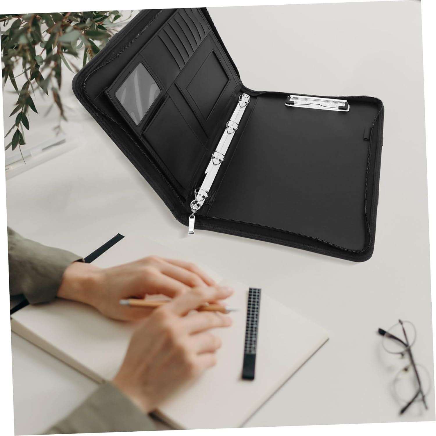 GETAJGHSD Loose-Leaf File Storage Bag Multi-Functional Zippered Document Holder for Organization and Reusable File Folder for Important Papers and Travel Supplies