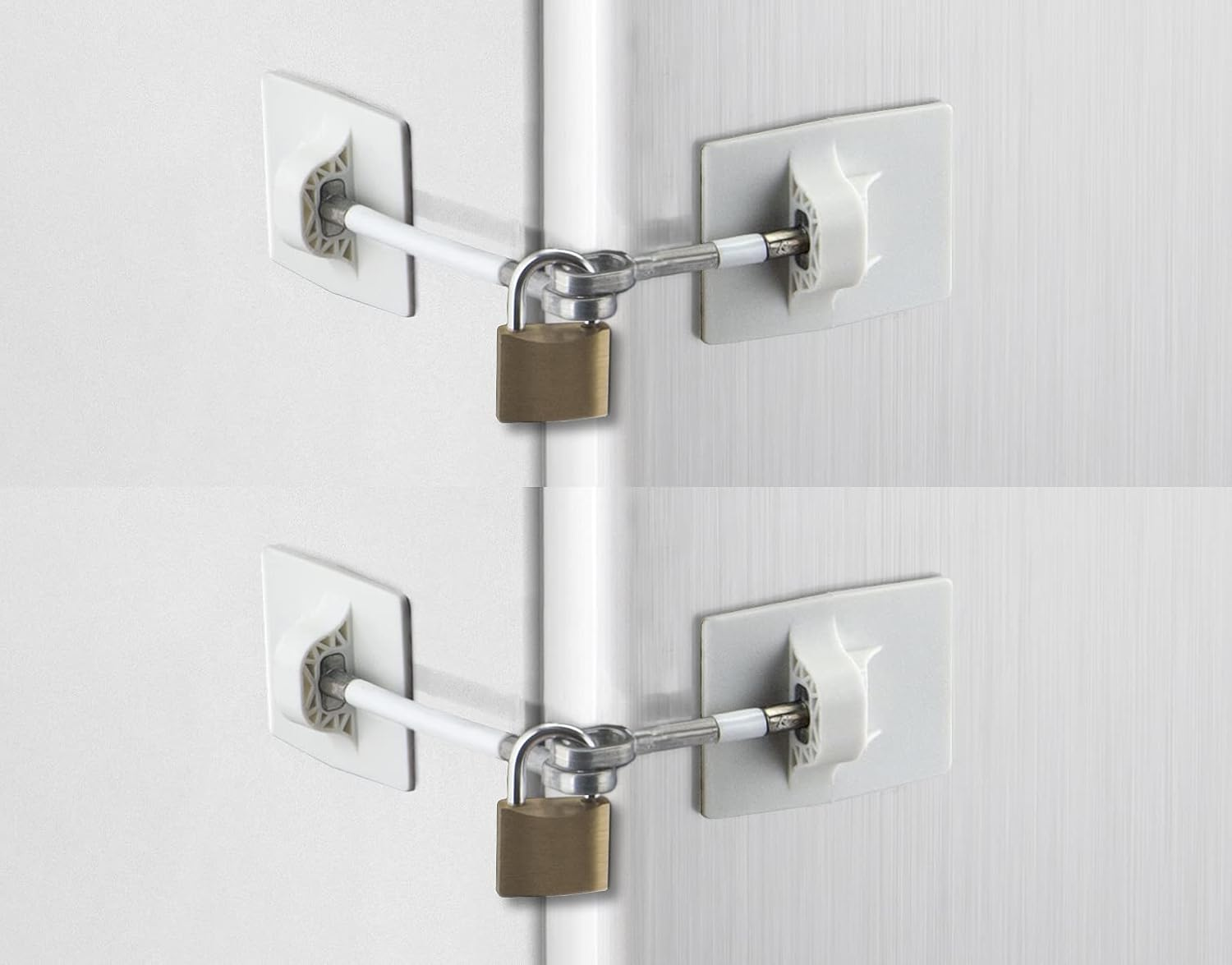 Computer Security Products Refrigerator Door Lock with Padlock, Black