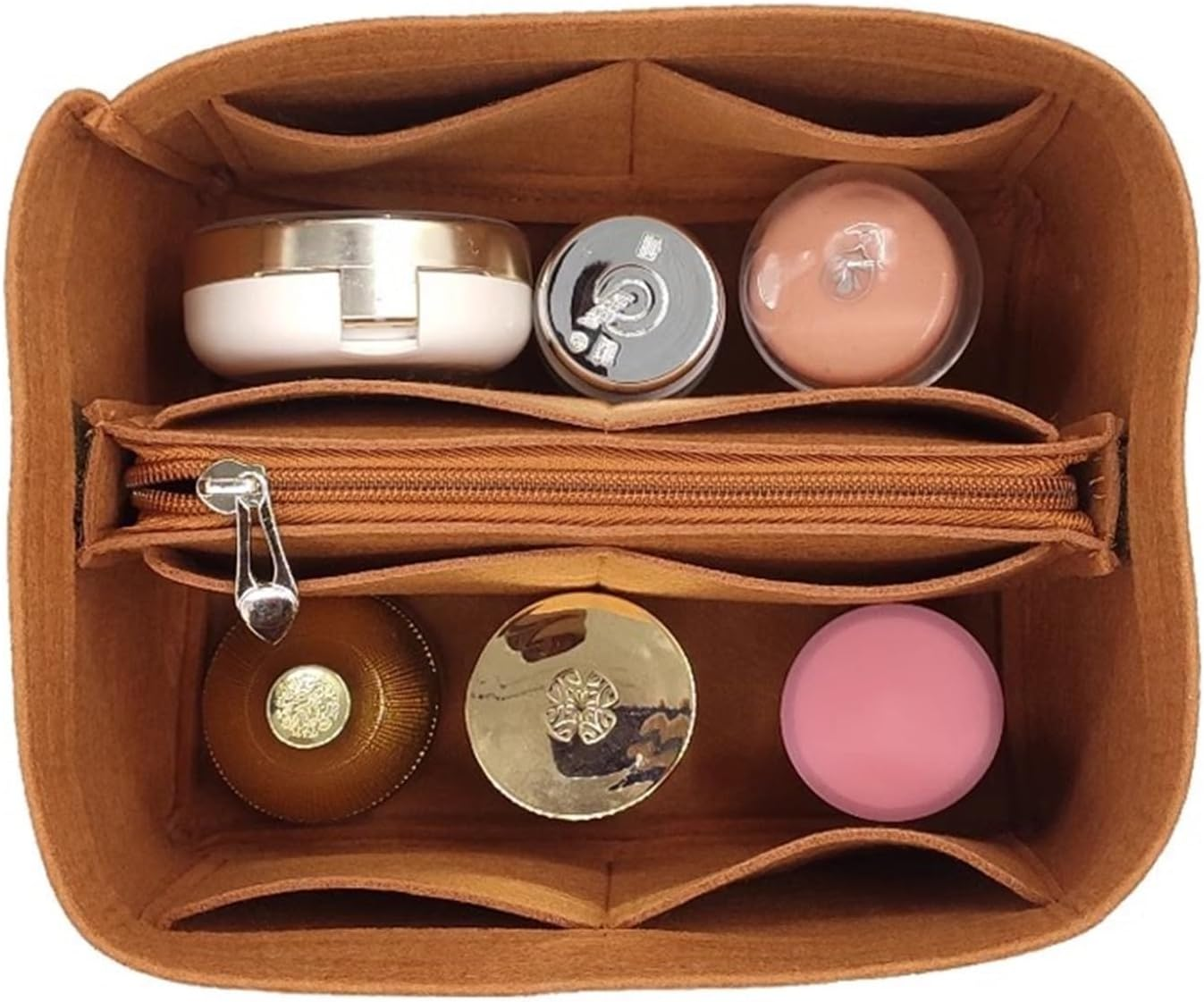 XIAOYIBAIHUOUK Bag Organizer Liner Storage Bag Insert for Hermes Picotin 18/22/26, Brown B image number 3