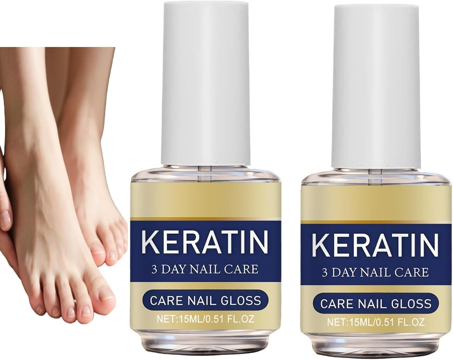 Keratin 3 Day Nail Care,Strengthener,Hardener,Moisturized for Weak/Damaged Nails,Cuticle Care for Toenail/Fingernail Strengthening (15Ml),Fast-Absorbing,Lightweight and Gentle (1PCS)