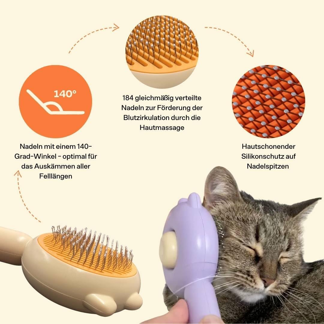 The Better Cat - Cat Hair Brush, Undercoat Brush, Cat Fur Brush, Brush for Cats Short and Long Hair, Hair Bun Remover for Cats, Self-Cleaning Brush for Cats image number 4