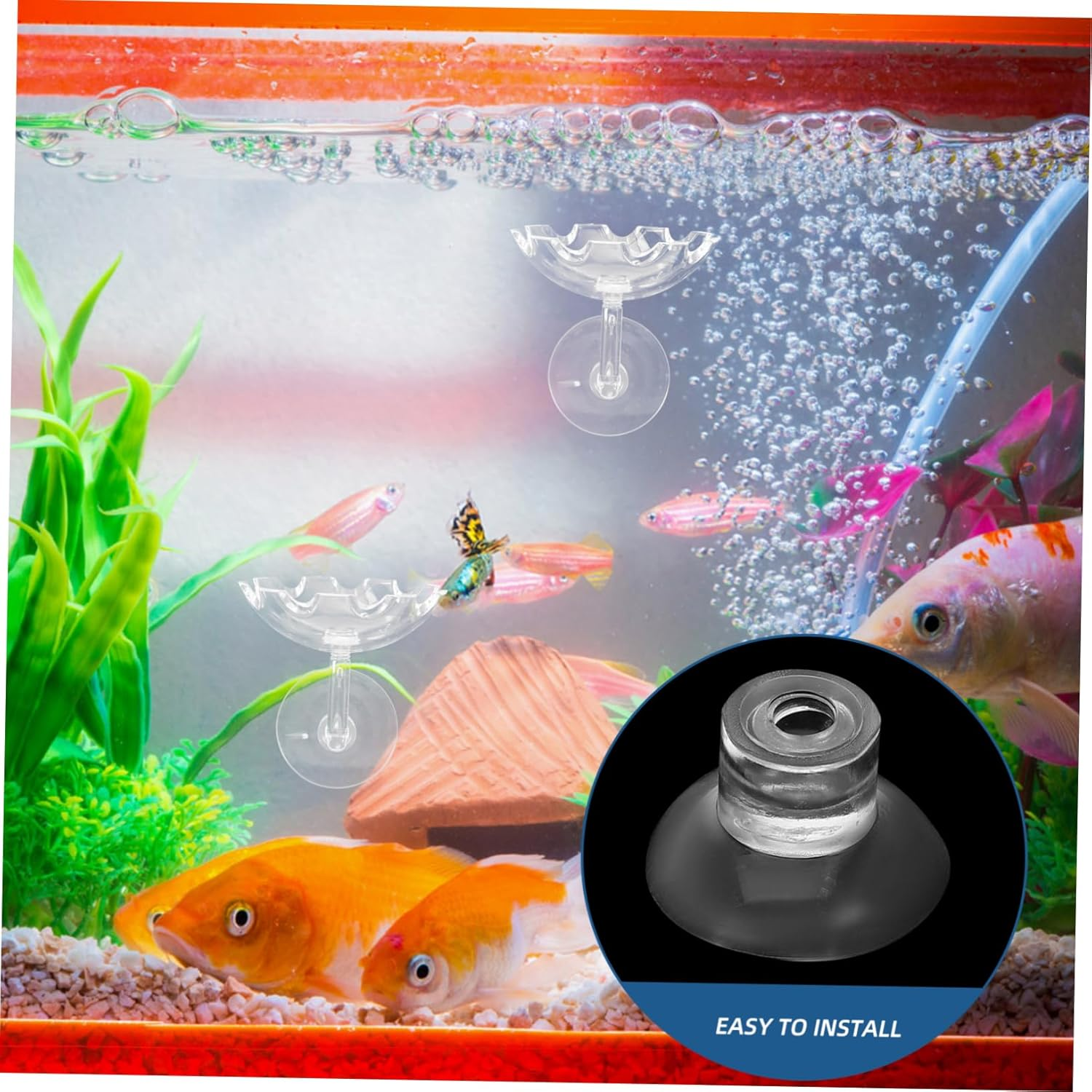 VANZACK 50Pcs Aquarium Feeder Cups for Fish Tank Holders for Easy Installation and Secure Feeding for Aquatic Plants and Decorations image number 5