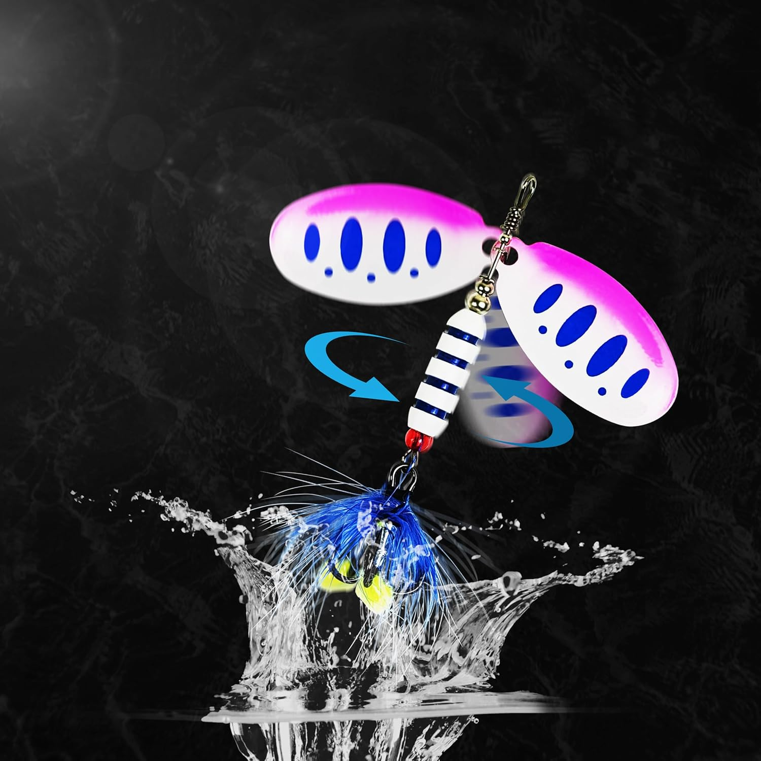 Keencatch Trout Lures Trout Spinners, Spinner Baits, Rooster Tail Fishing Lures Kit for Trout Salmon Bass Walleye Pike image number 3