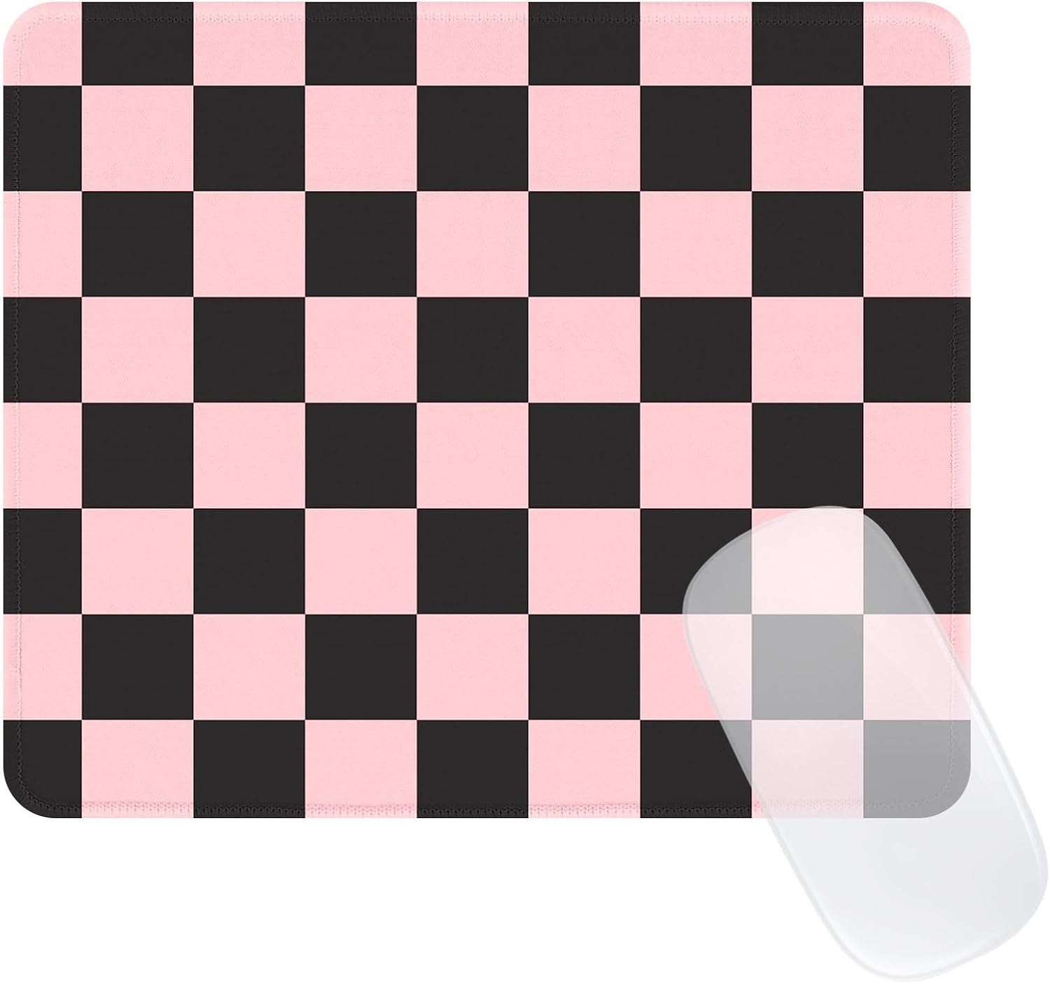 Cute Brown Mouse Pad,Retro Checkered Pattern Mousepad,Square Aesthetic Plaid Waterproof Grid Mouse Mat Design, Non-Slip Rubber Base Computer Funny Boho Small Mouse Pads, Desk Accessories