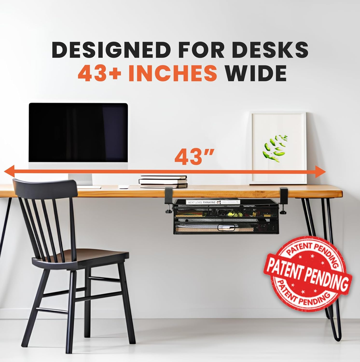 Under Desk Drawer Organizer Clamp-On, Mesh Metal Desk Drawer Attachment, 2 Drawer Slide Out, on Desk or under Desk Organizer for Office Supplies & Home Essentials (2 Drawers) image number 1