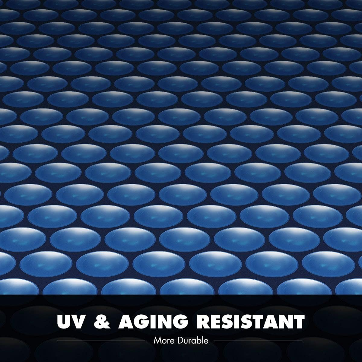 Groverdi Pool Cover 500 Micron Bubble Blanket Heavy Duty Outdoor Swimming Rectangular Pool Solar Cover with Bubbles, Keep Water Heat and Clear, Waterproof Dustproof Blue/Black 10.5Mx4.2M