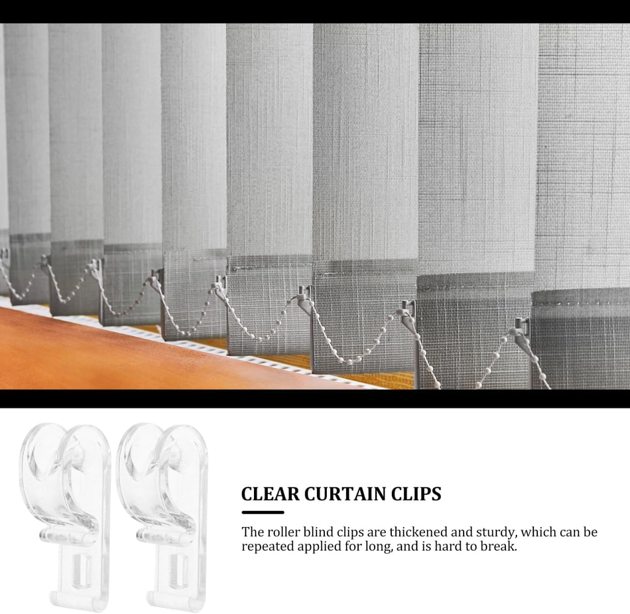 Luxshiny Curtain Chain Holder Blind Cord Guide 30Pcs Roller Shade Clear Saftey Chain Retainer and Cord Guide Fixation Hook P Clip for Roller Blinds Cord and Bead Chain Tension Device image number 1