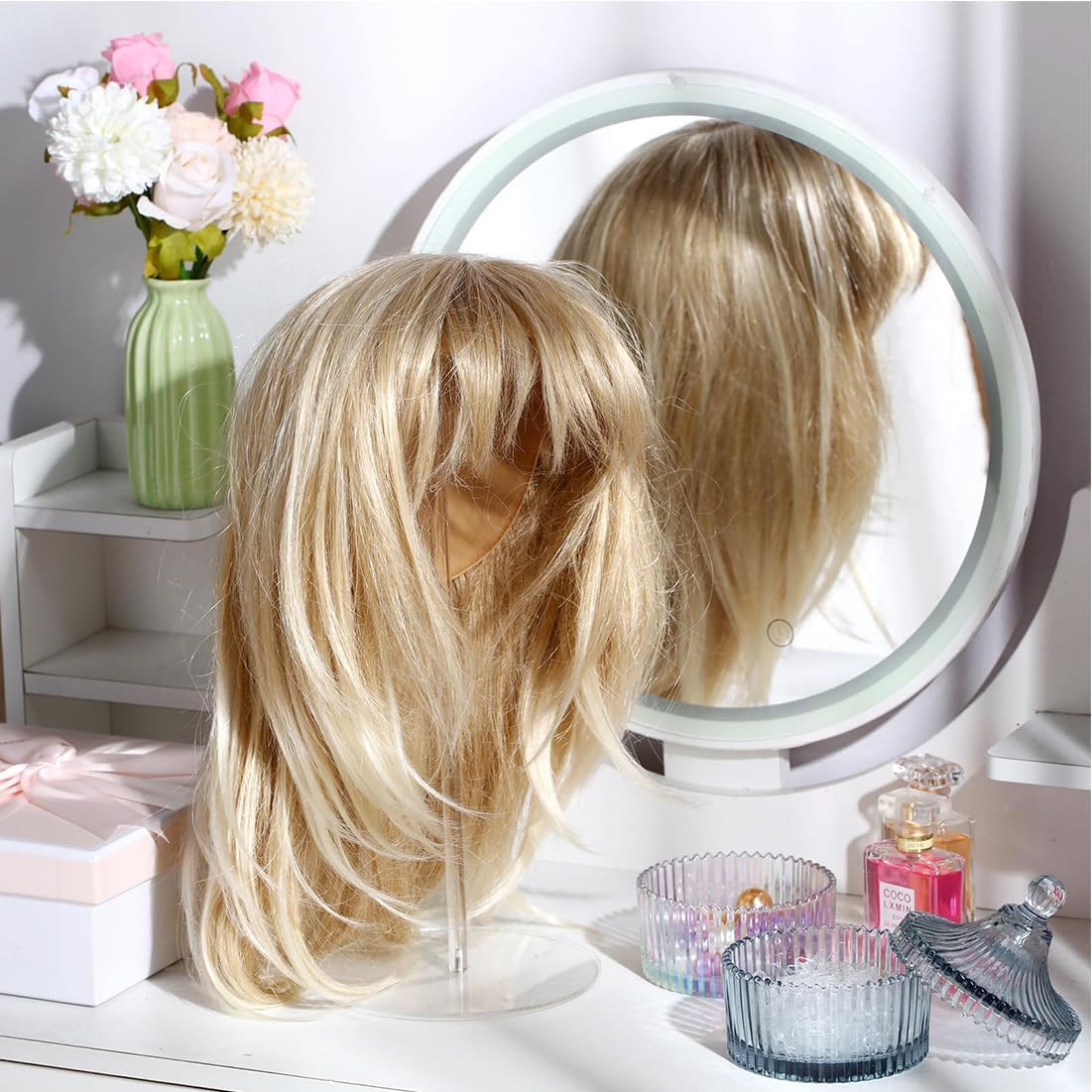 2 Set Clear Acrylic Hat Stand and Wig Display Rack, Premium Clear round Riser Stands Hat Stand, round Bottom Display Hat Rack Holder for Display Jewelry Watch Helmets(11.8 Inch) image number 1