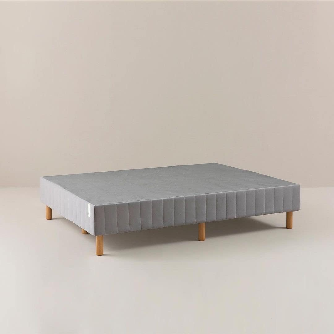 Zinus Queen Bed Base Ensemble 40Cm, Good Design Award Winner, Grey Fabric Quick Snap Mattress Foundation Metal Steel Frame image number 4