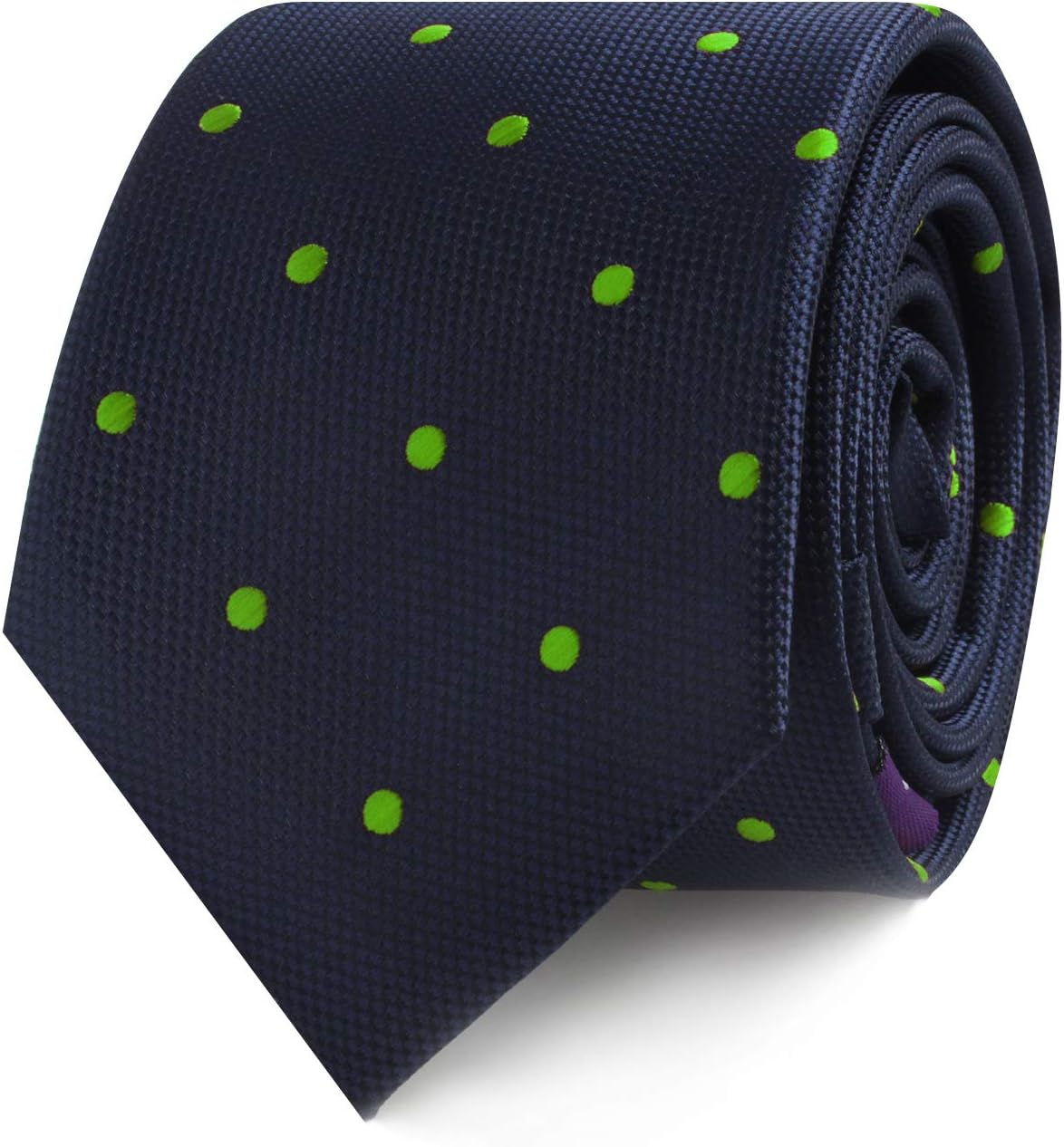 Navy Green Polka Dot Skinny Tie | Neckties for Men | Xmas Present for Men image number 1